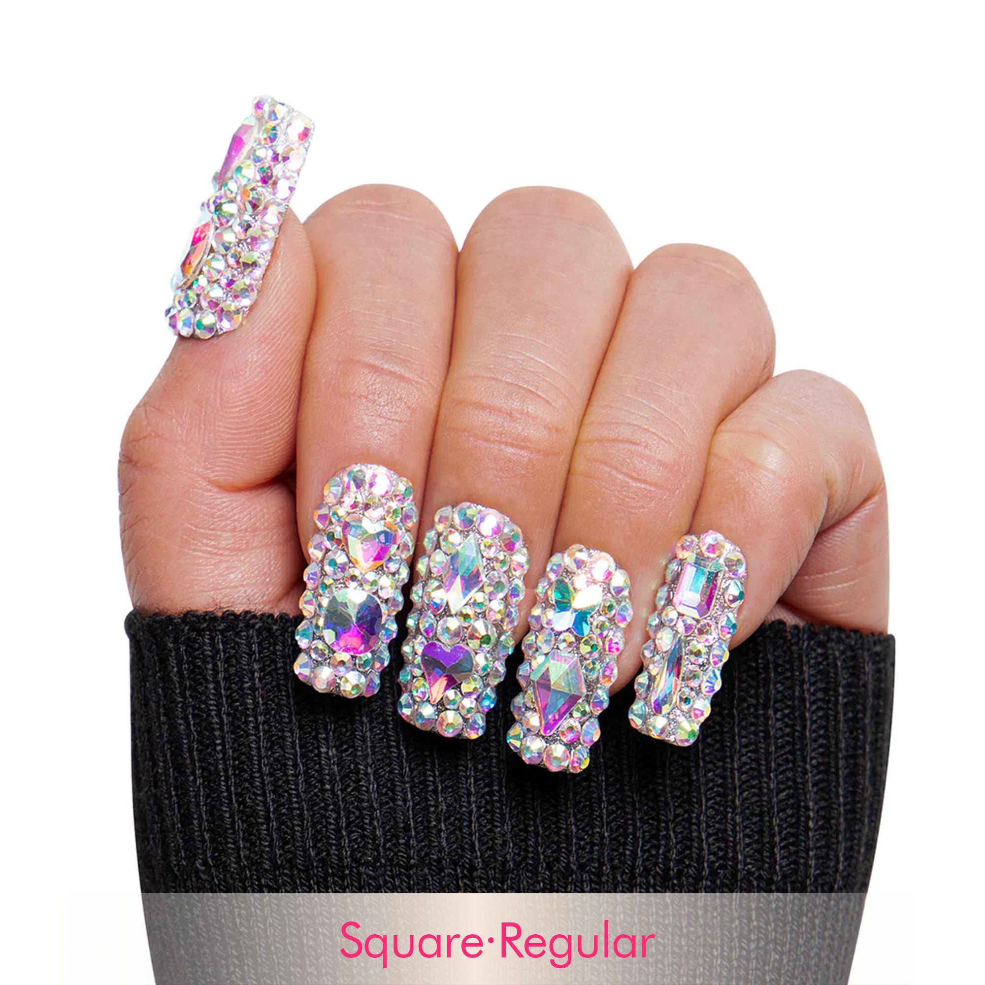 Eternal Stunning Rhinestone Handmade Nails H46