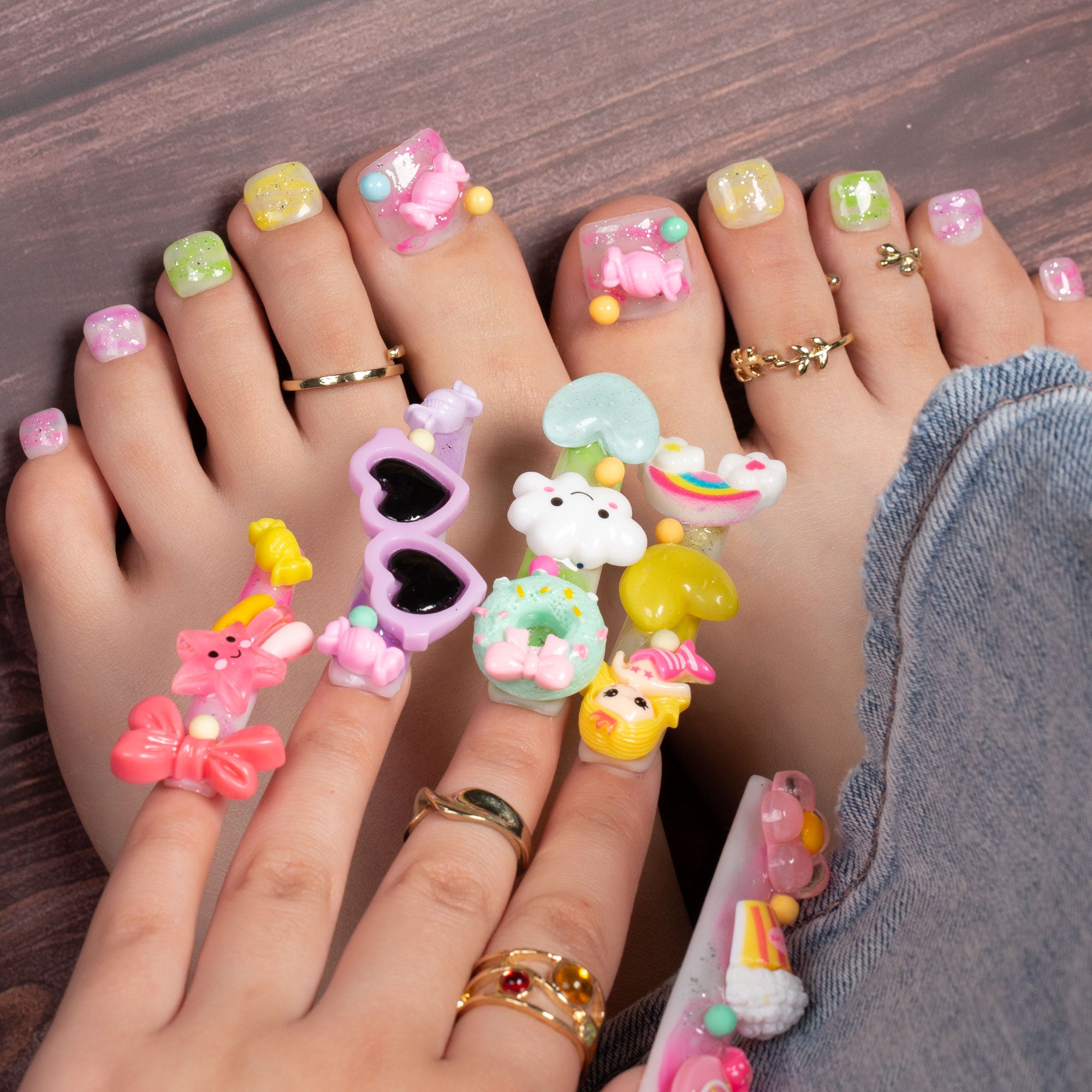 Candy Junk Combo Set Handmade Nails H55+T55