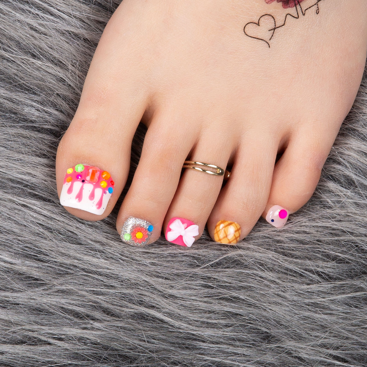 Dripping Sweetness T248 Toe Nails- 20Pcs Free Size