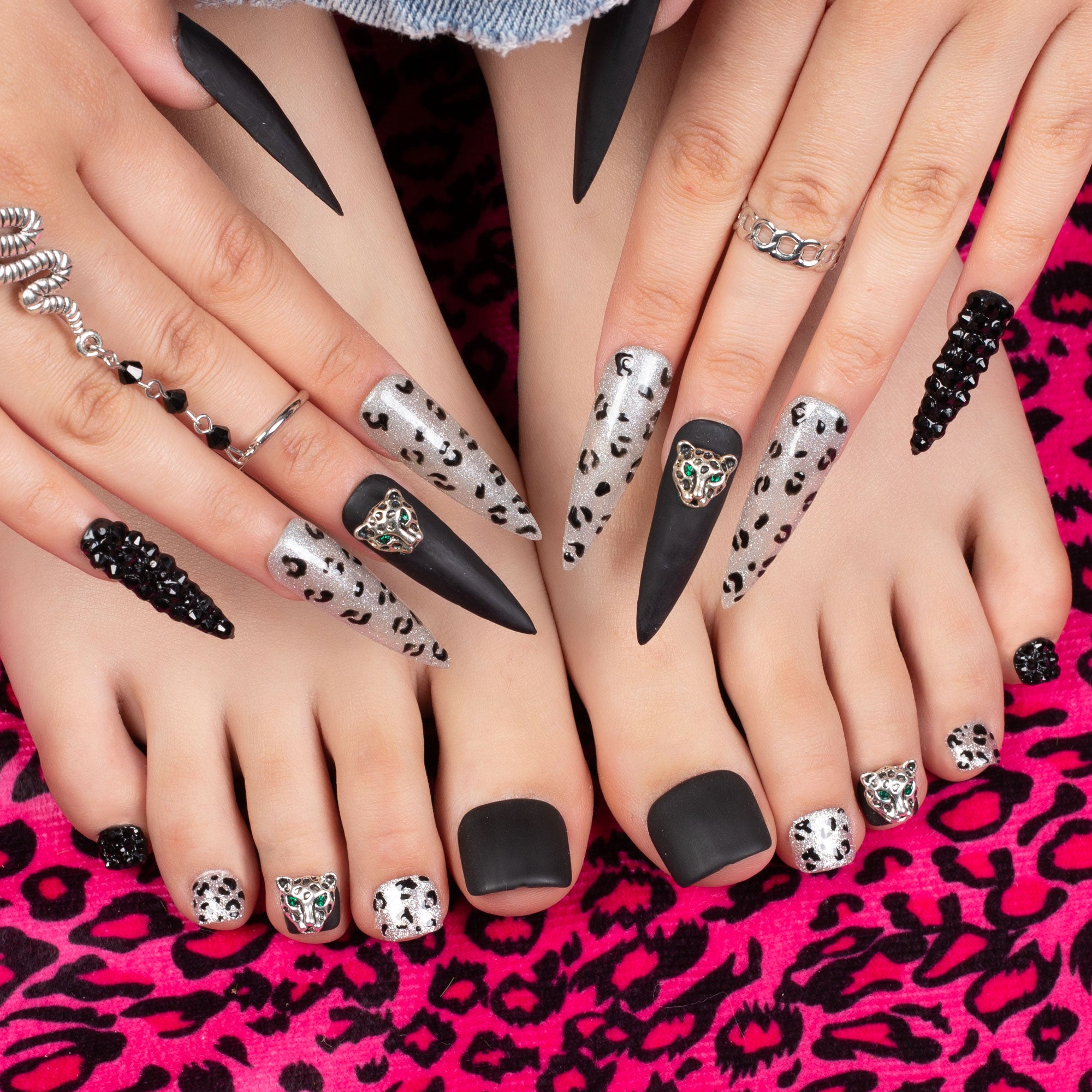 American Cheetah Combo Set Handmade Nails H91+T91