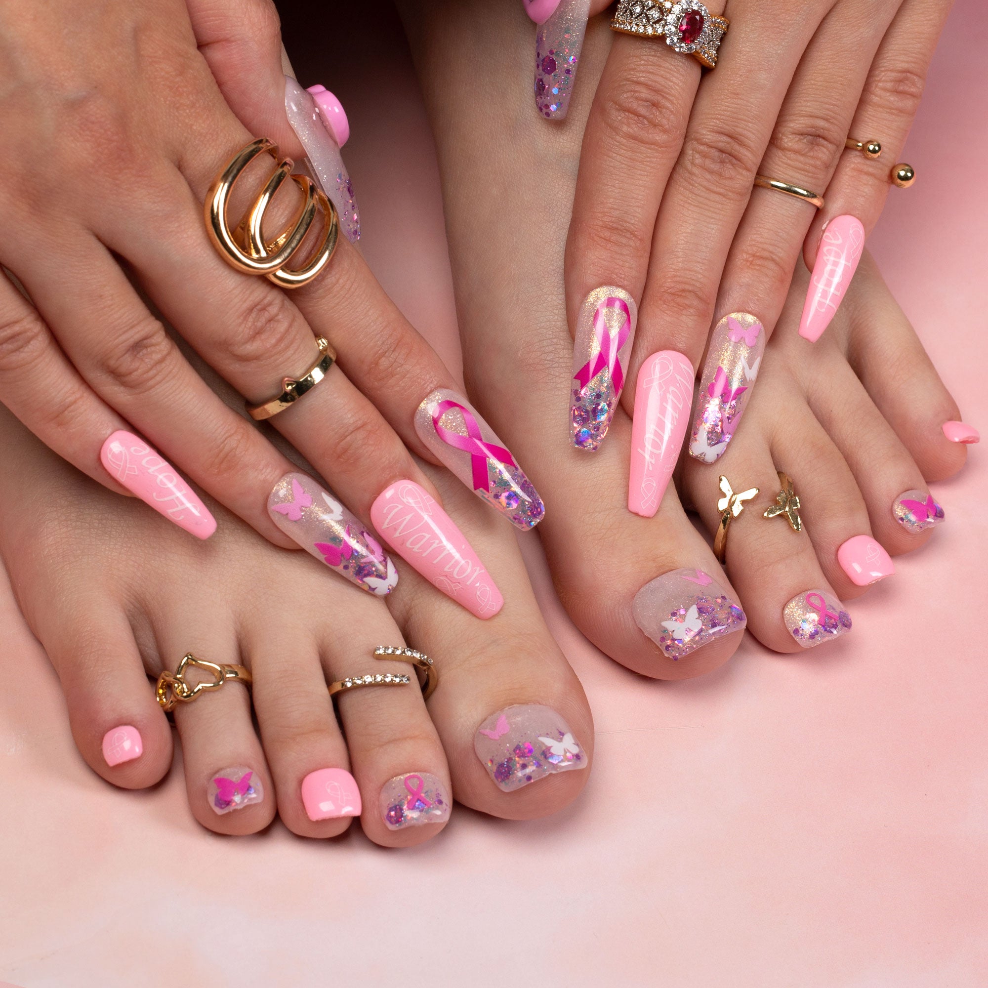 Wings of Hope Combo Set Handmade Nails H487+T487