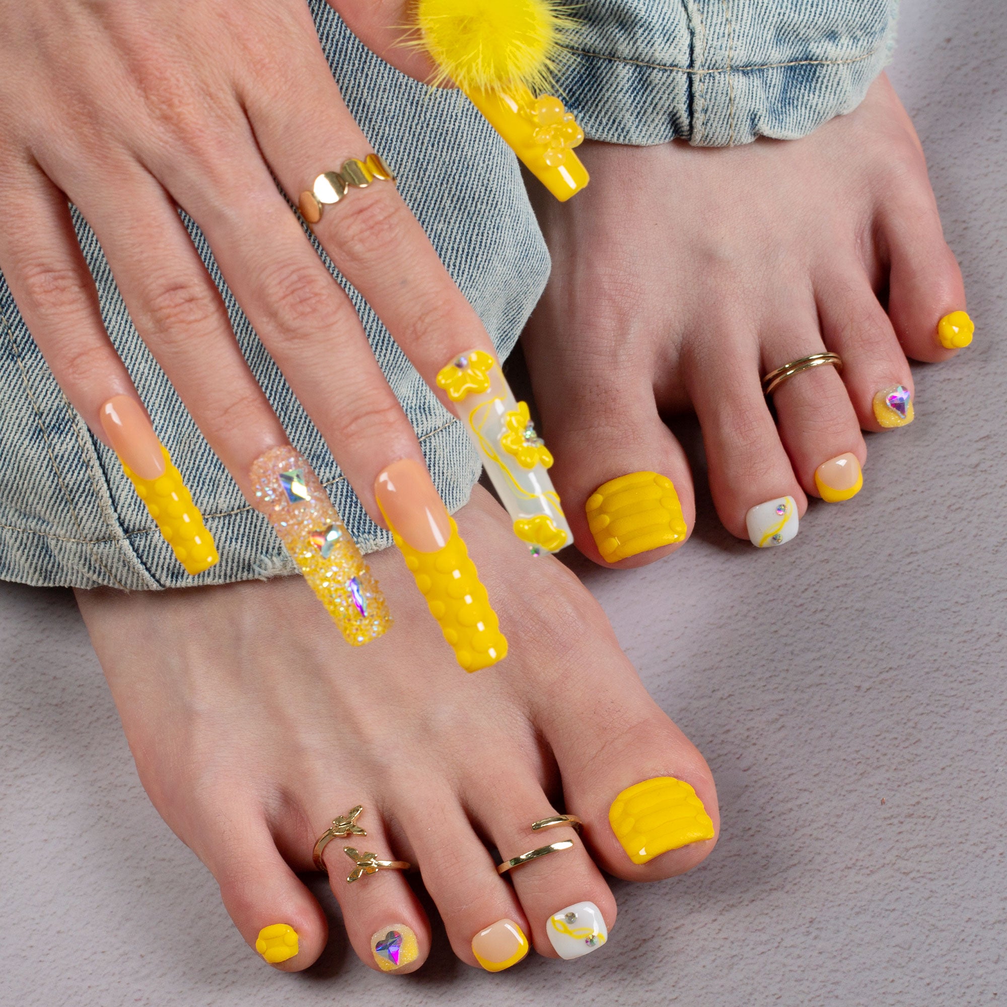 Yummy French Tip Combo Set Handmade Nails H131+T131