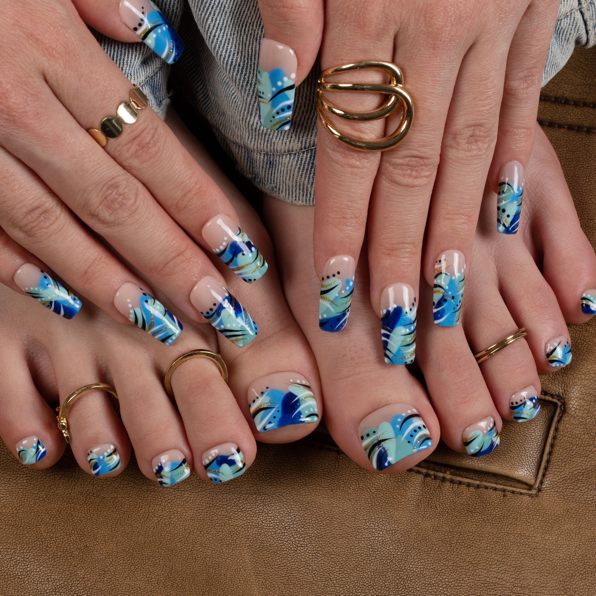 Clear Skies Combo Set Handmade Nails H478+T478