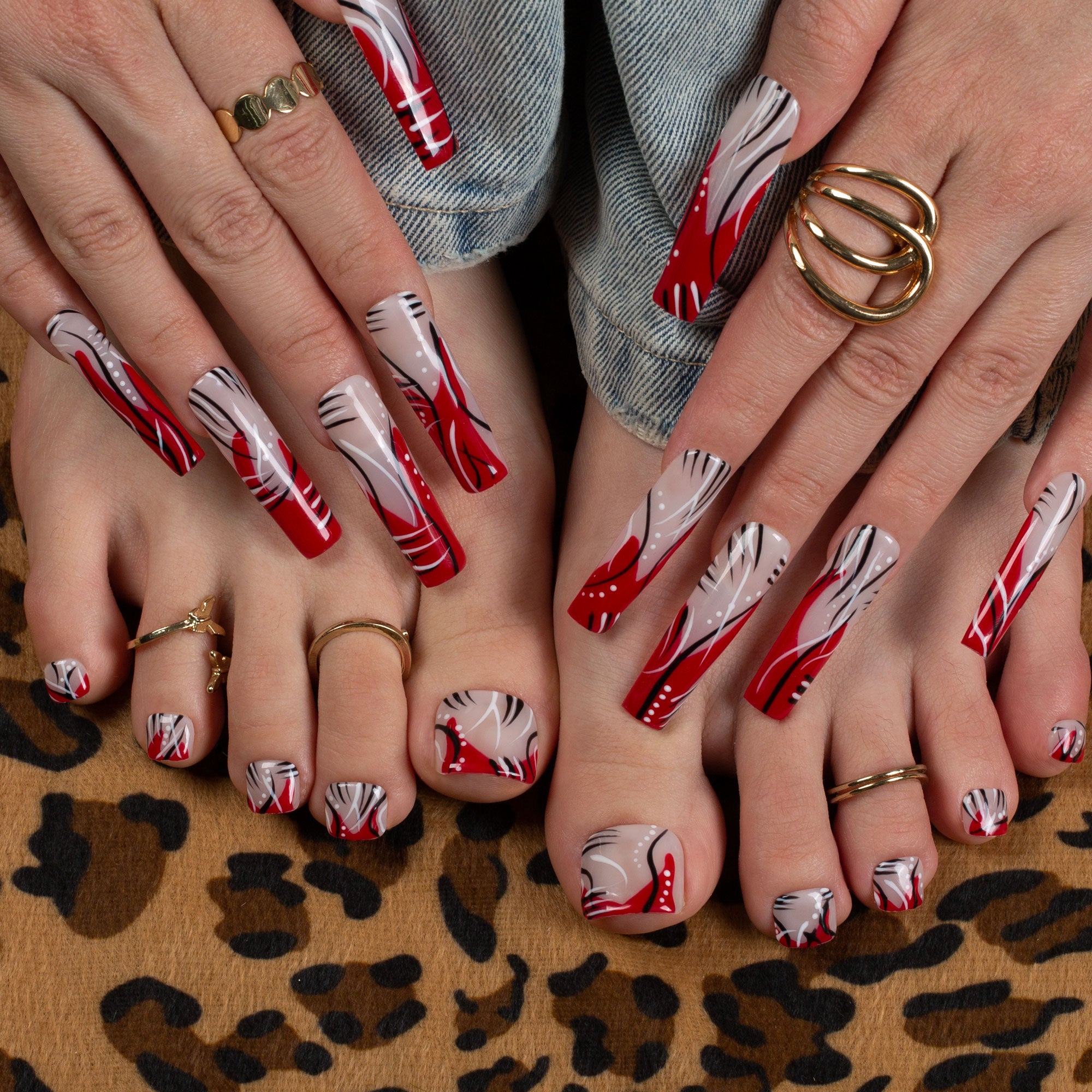 Love Hangover Combo Set Handmade Nails H476+T476
