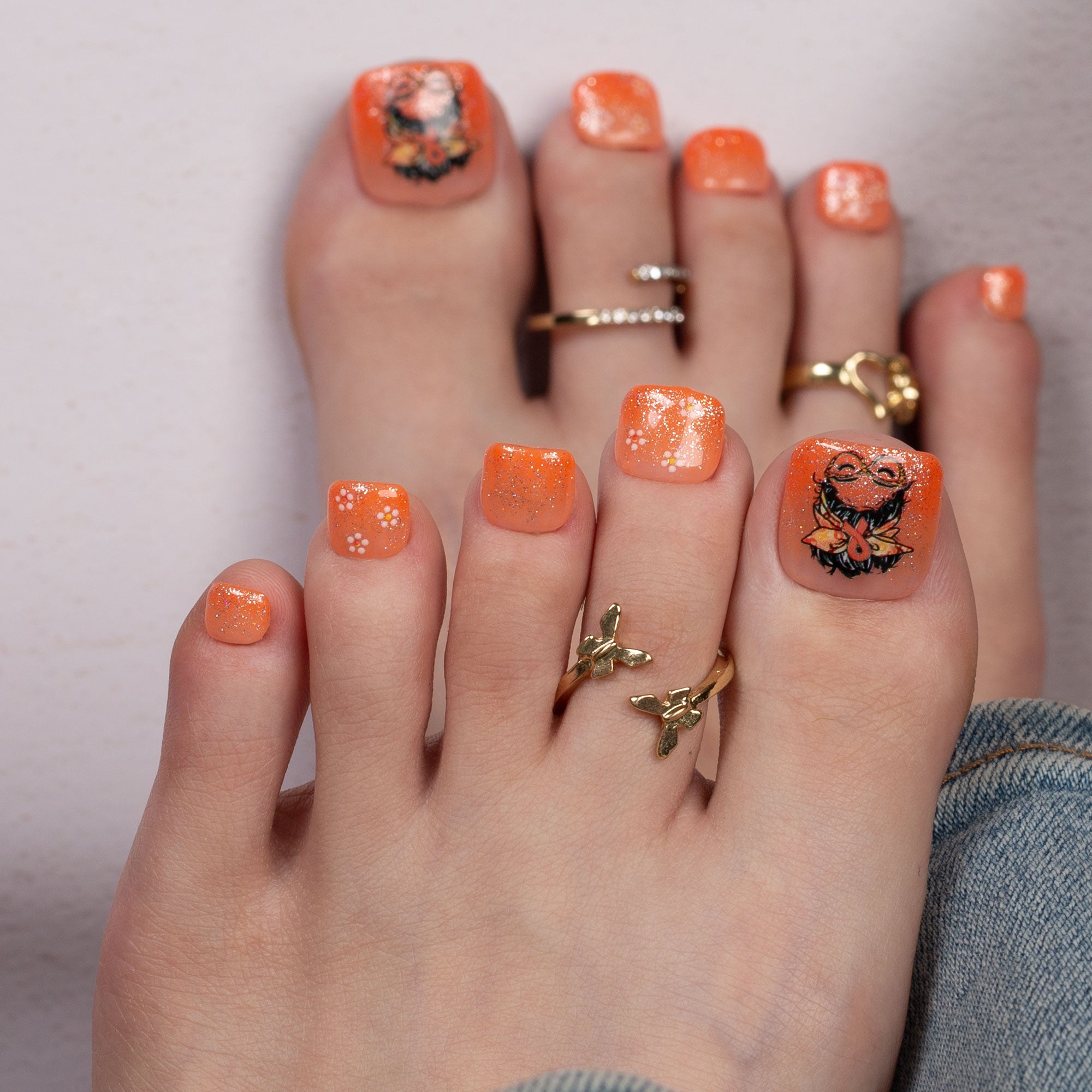 Pure Love T489 Toe Nails - 20Pcs Free Size