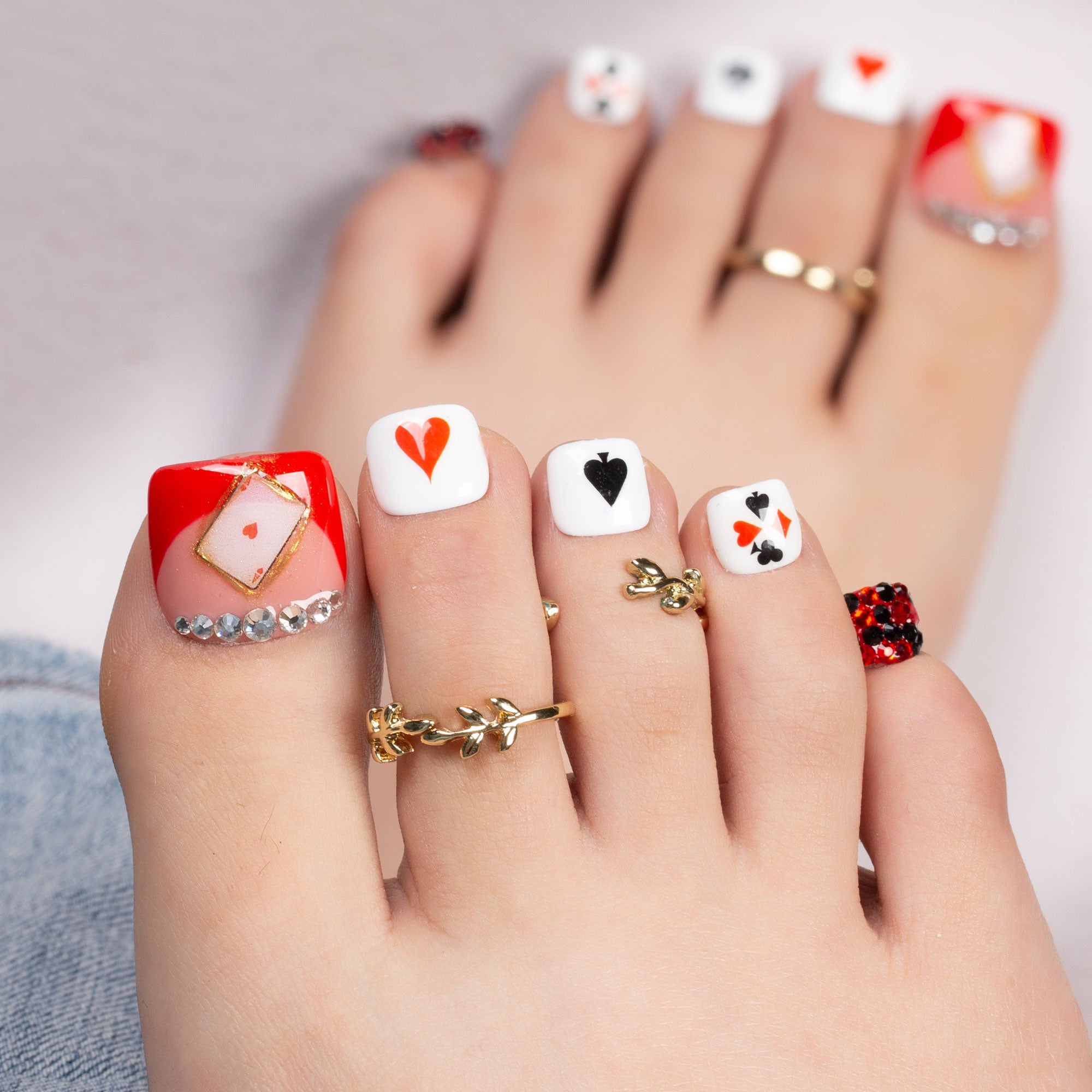Poker Queen T102 Toe Nails- 20Pcs Free Size