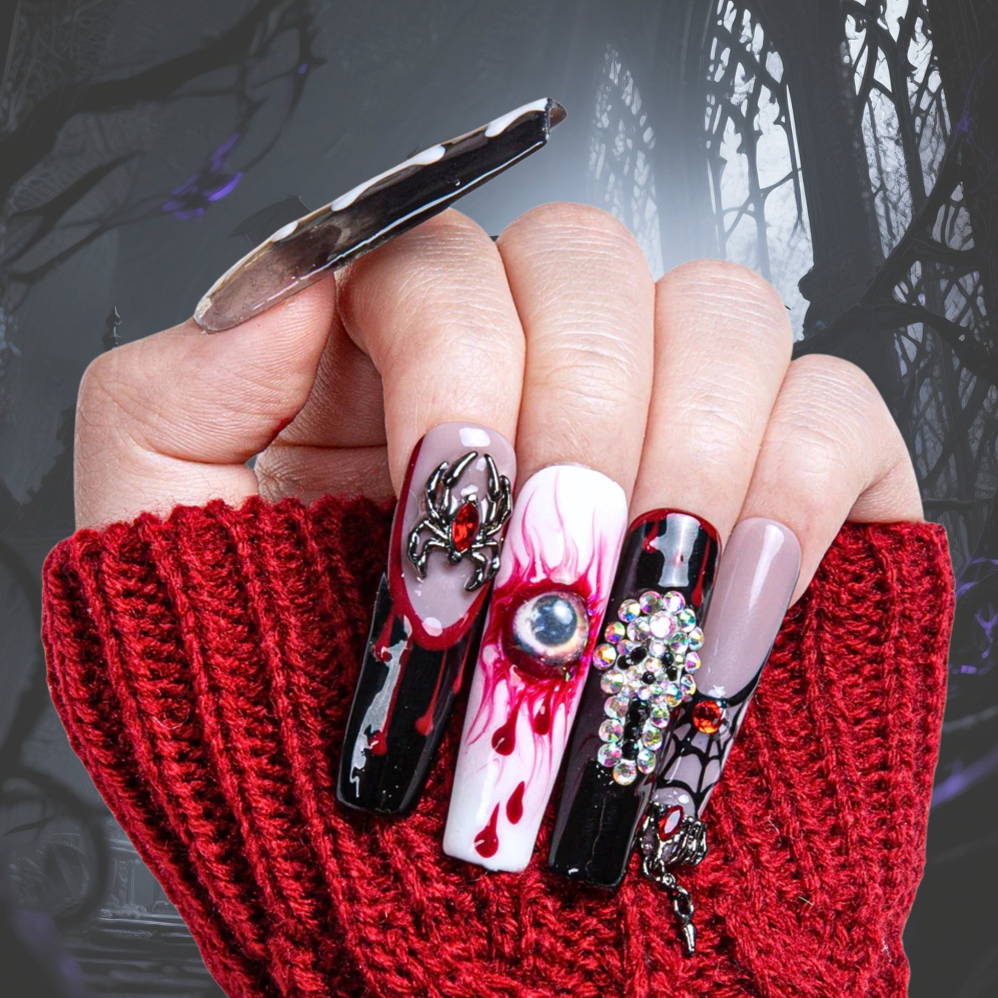 Final Destination Spooky Handmade Nails H133