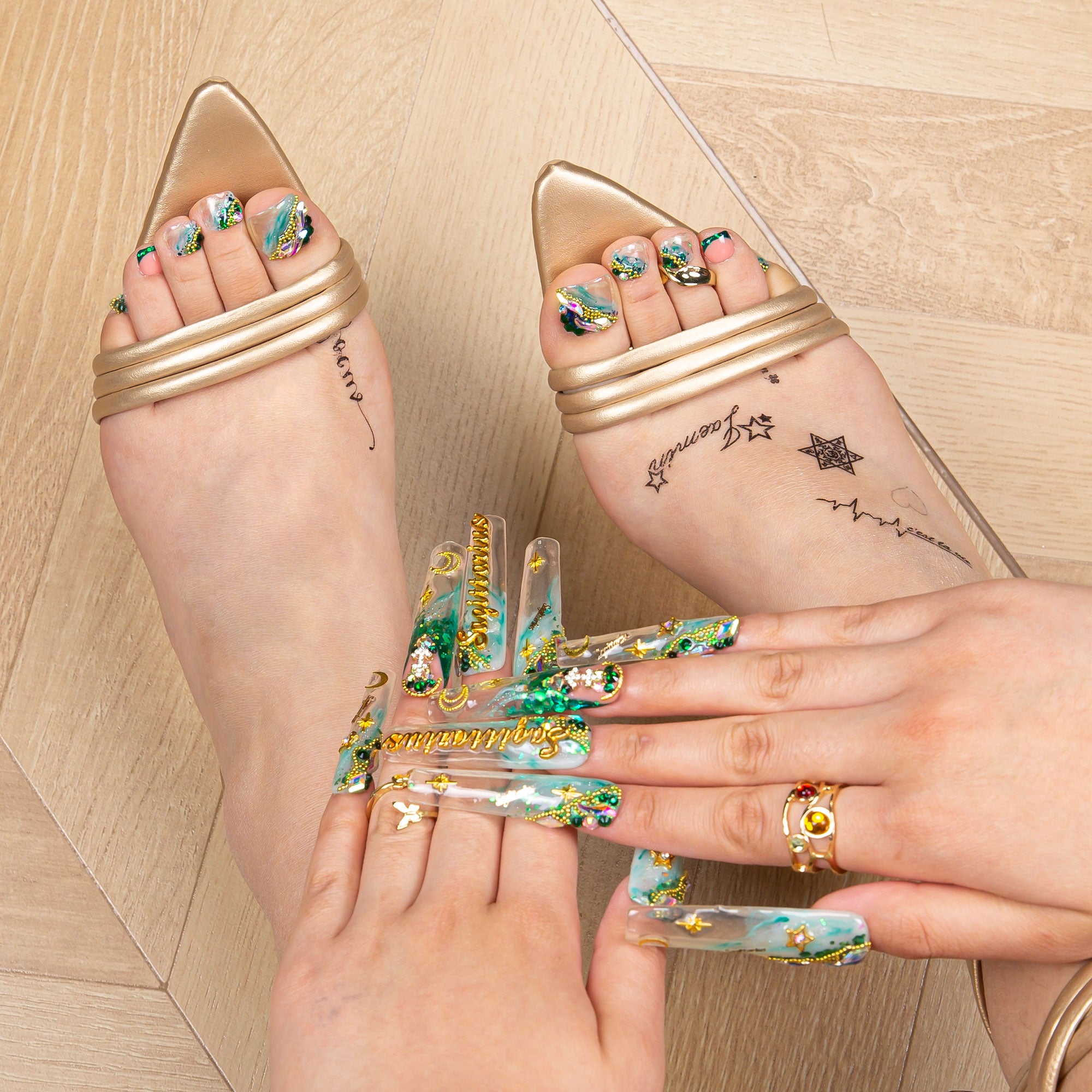 Sagittarius Combo Set Handmade Nails H171+T171