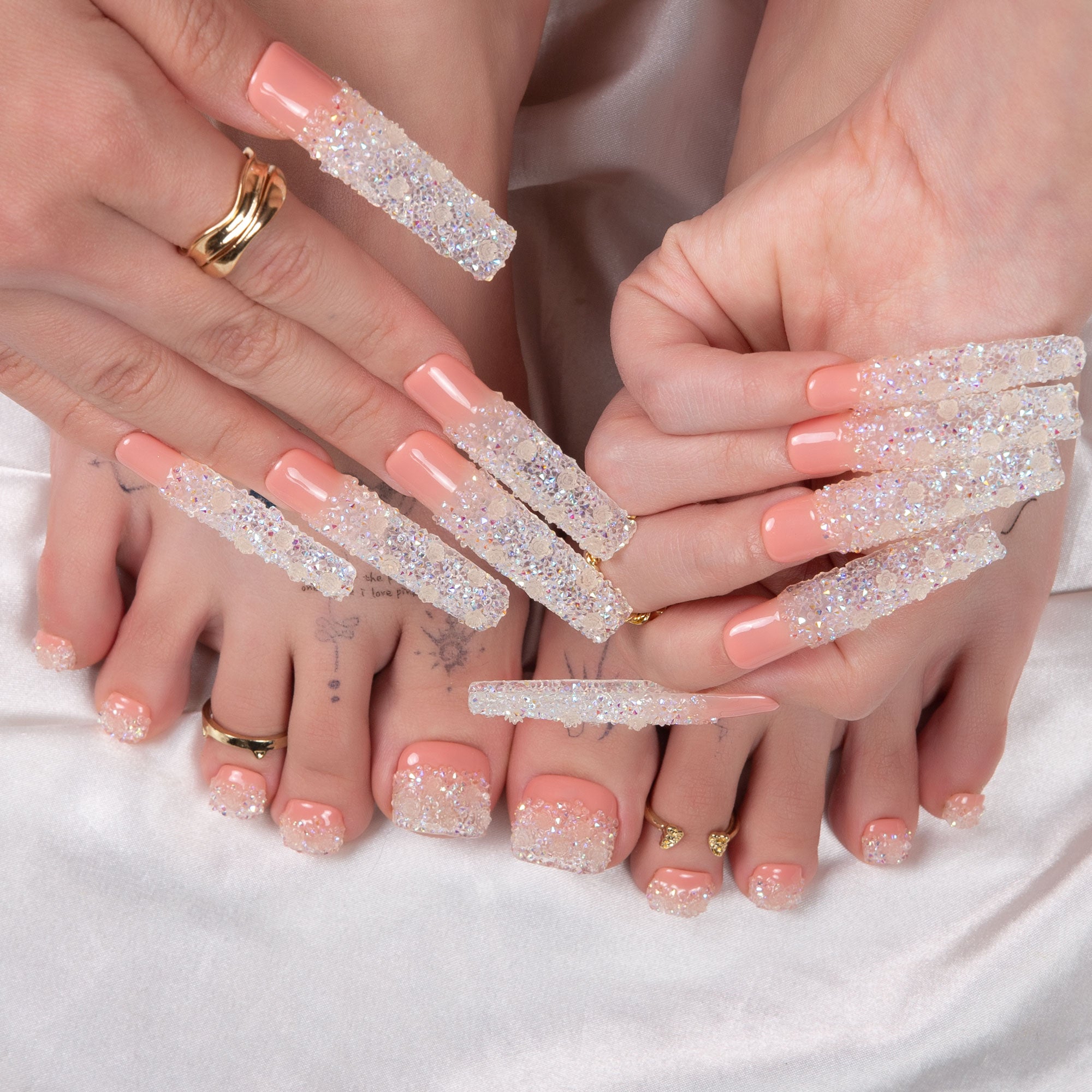 Amour Blanc Combo Set Handmade Nails H205+T205