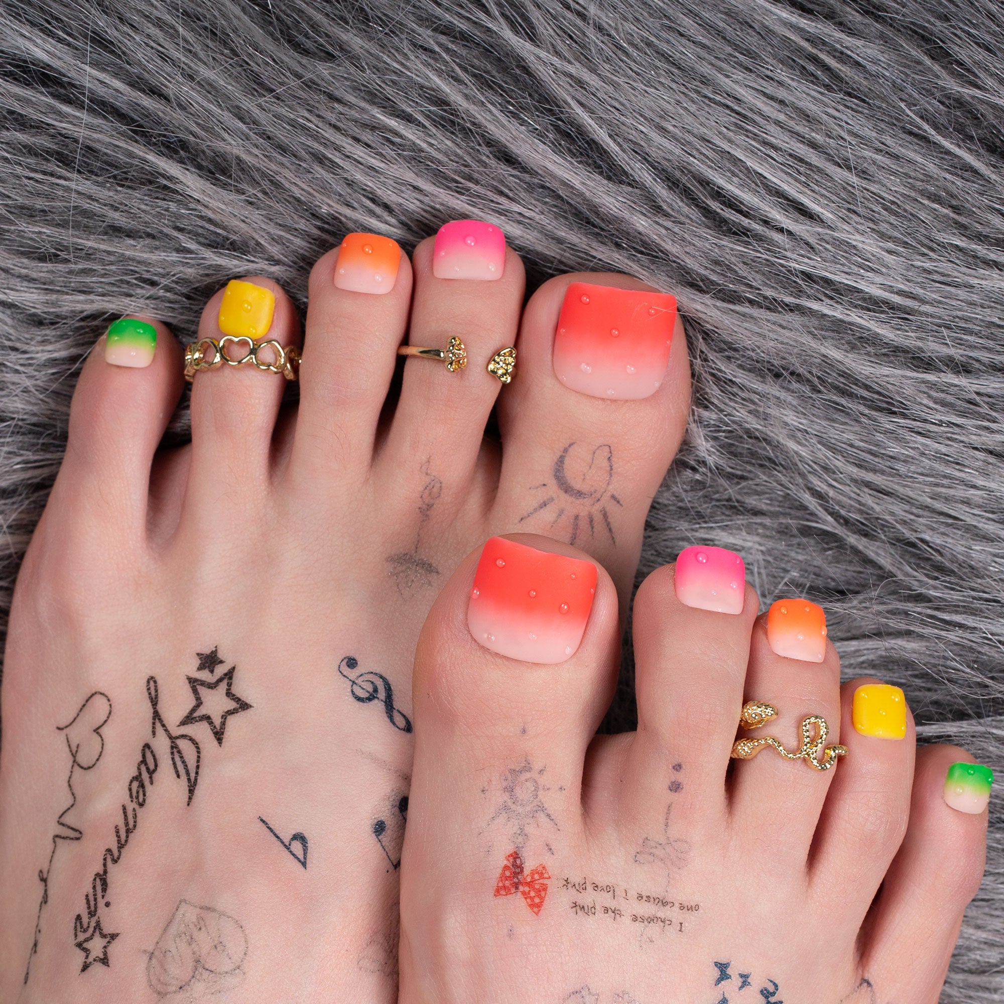 Lemonade T185 Toe Nails- 20Pcs Free Size