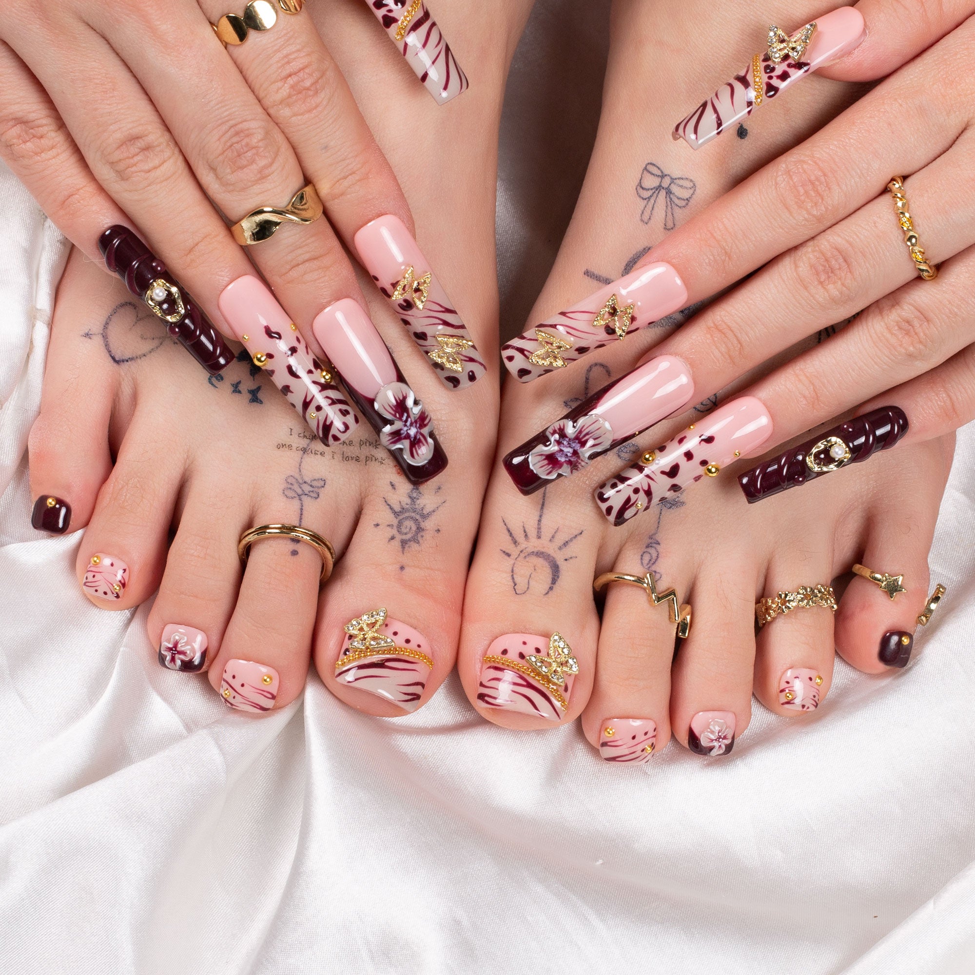 Mystic Garden Combo Set Handmade Nails H329+T329