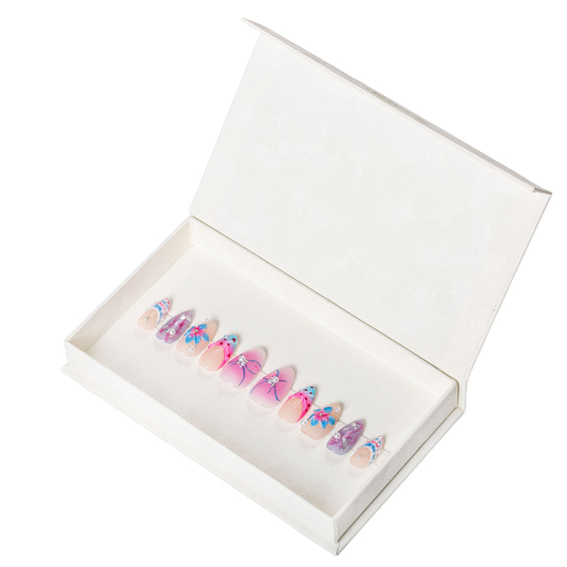 Mermaid’s Mood Handmade Almond Nails H549 RTS