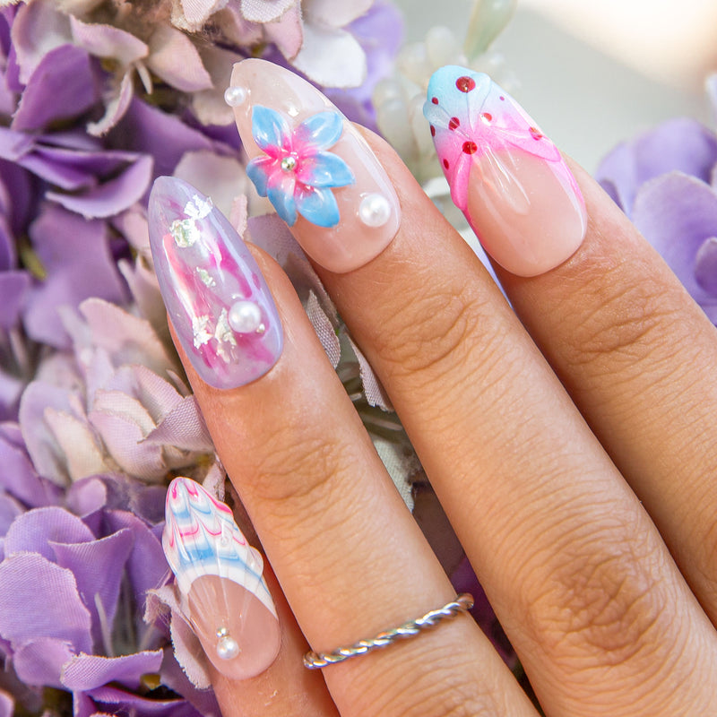 Mermaid’s Mood Handmade Almond Nails H549 RTS