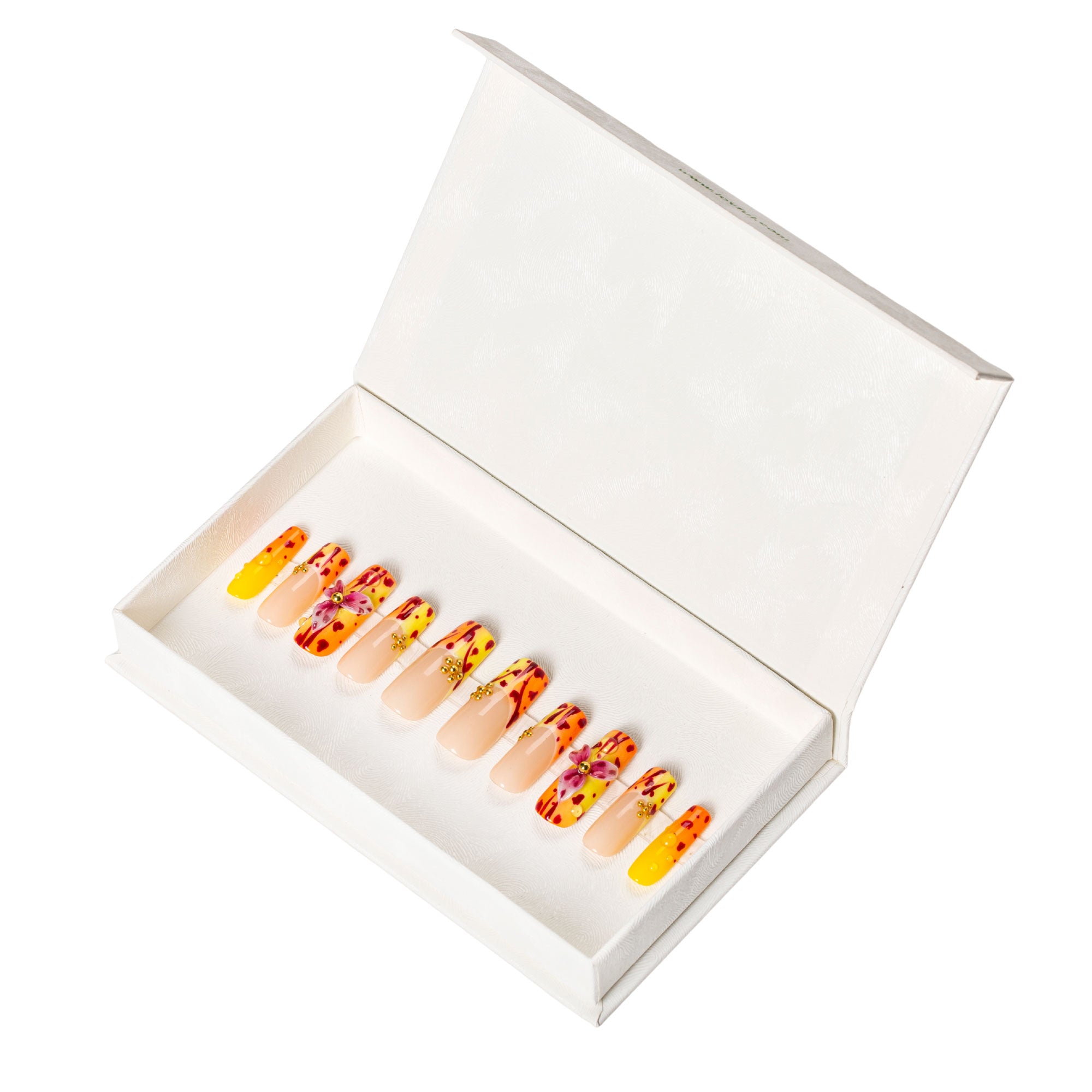 Coral Crush Handmade Square Nails H553 RTS