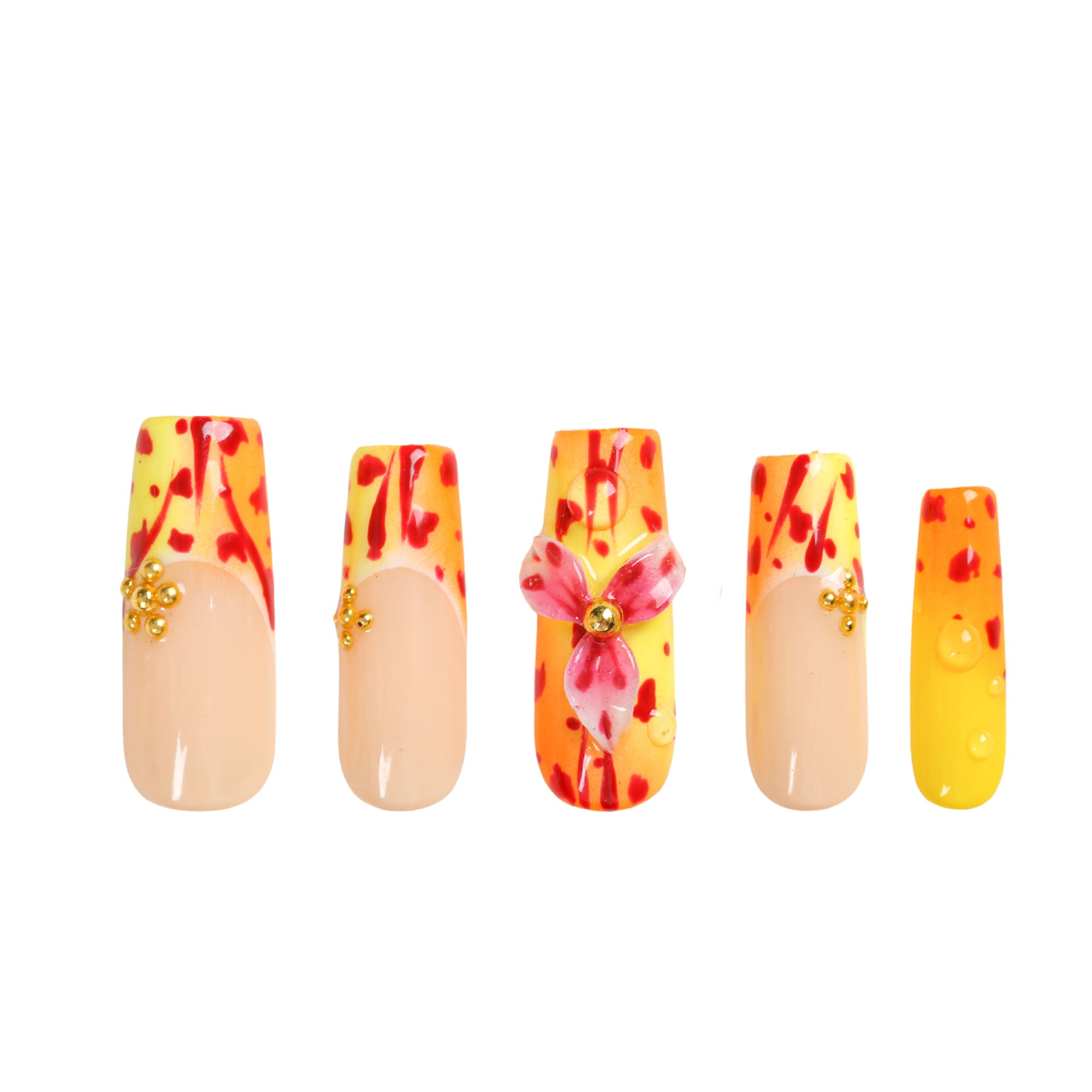 Coral Crush Handmade Square Nails H553 RTS