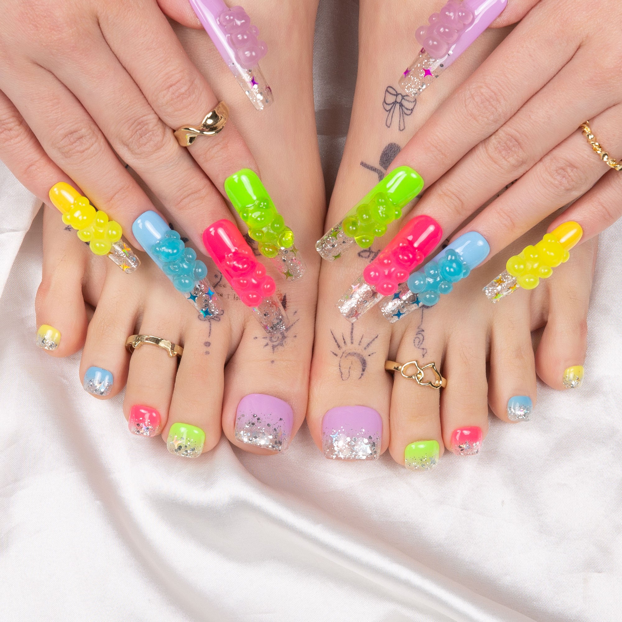 Tropical Fantasy Combo Set Handmade Nails H130+T130