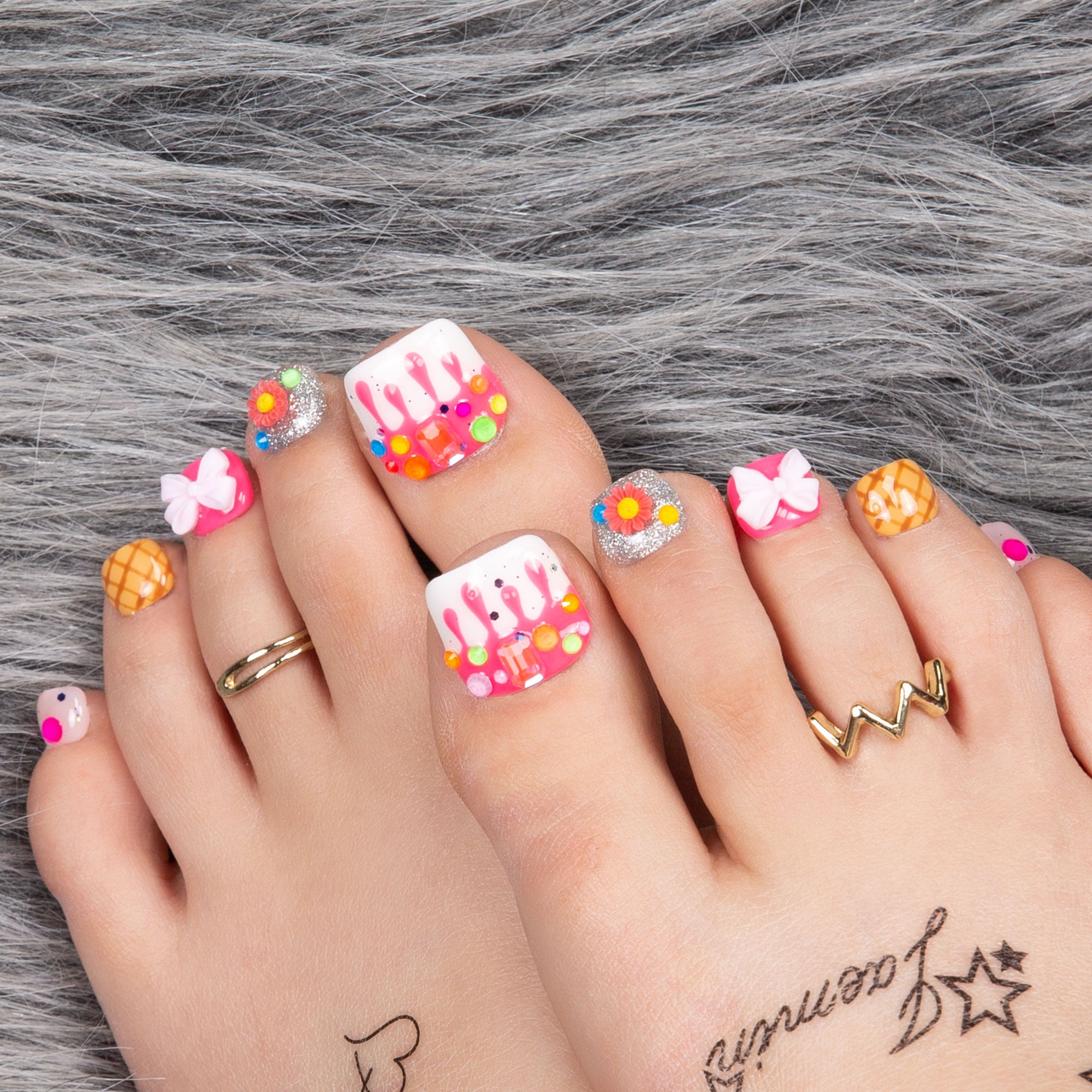 Dripping Sweetness T248 Toe Nails- 20Pcs Free Size