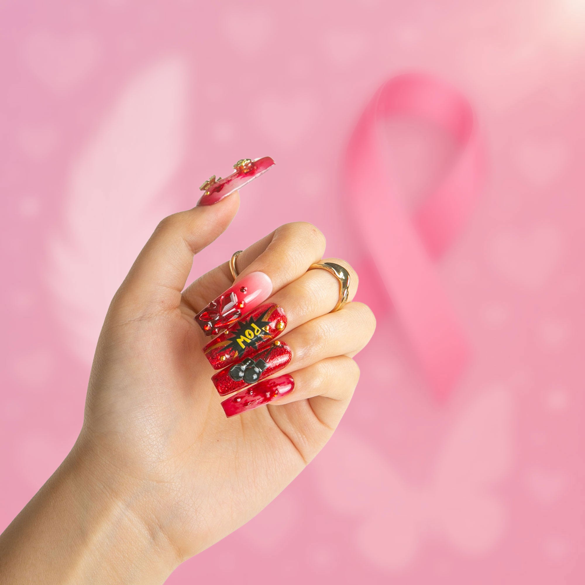Fight Like a Girl Handmade Nails H490