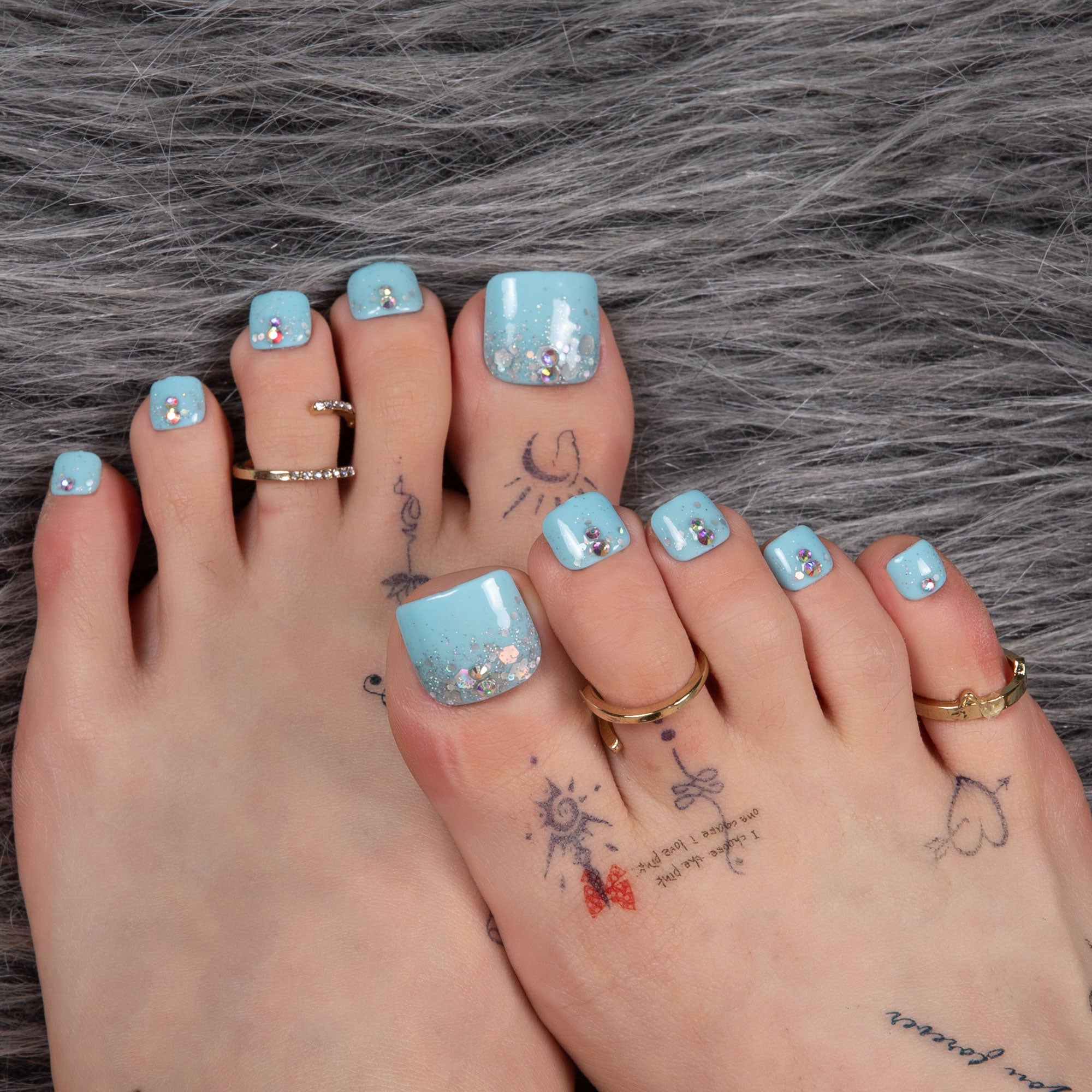 Clubbing Cinderella T25 Toe Nails- 20Pcs Free Size