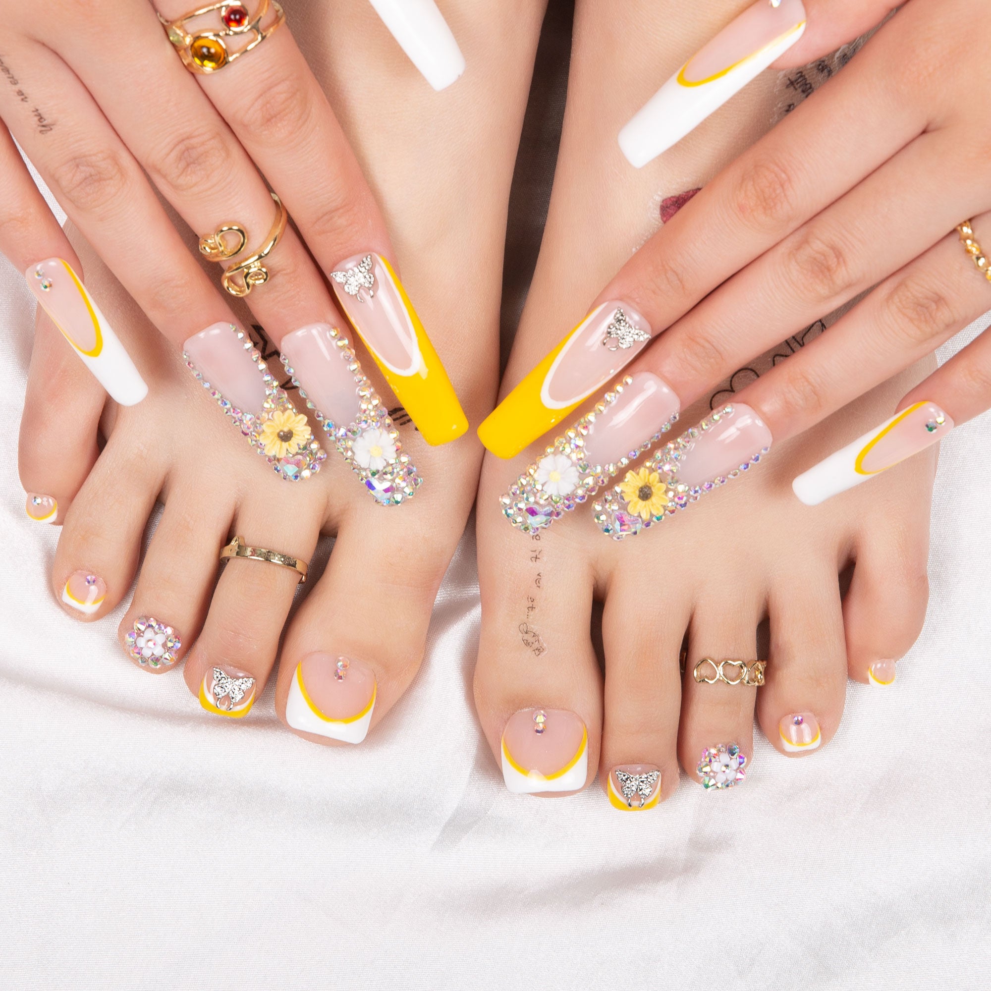 Sunflower Combo Set Handmade Nails H143+T143