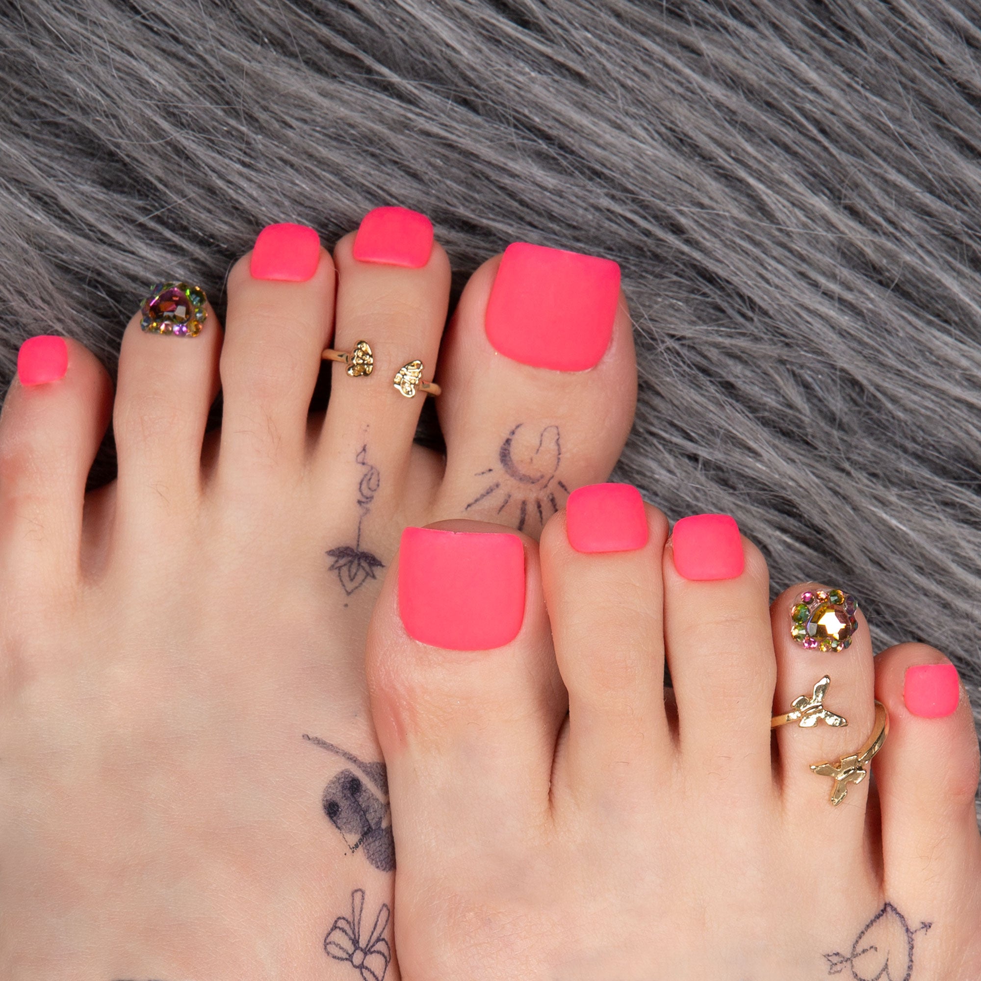 Barbie Mariposa T47 Toe Nails- 20Pcs Free Size