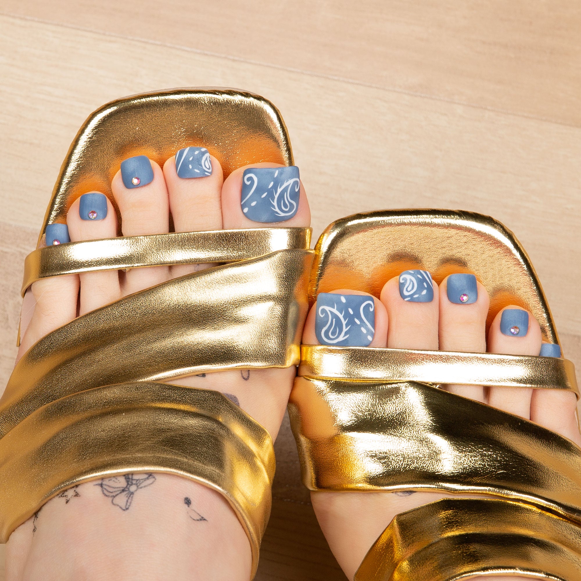 Denim Seraph Blue T194 Toe Nails- 20Pcs Free Size