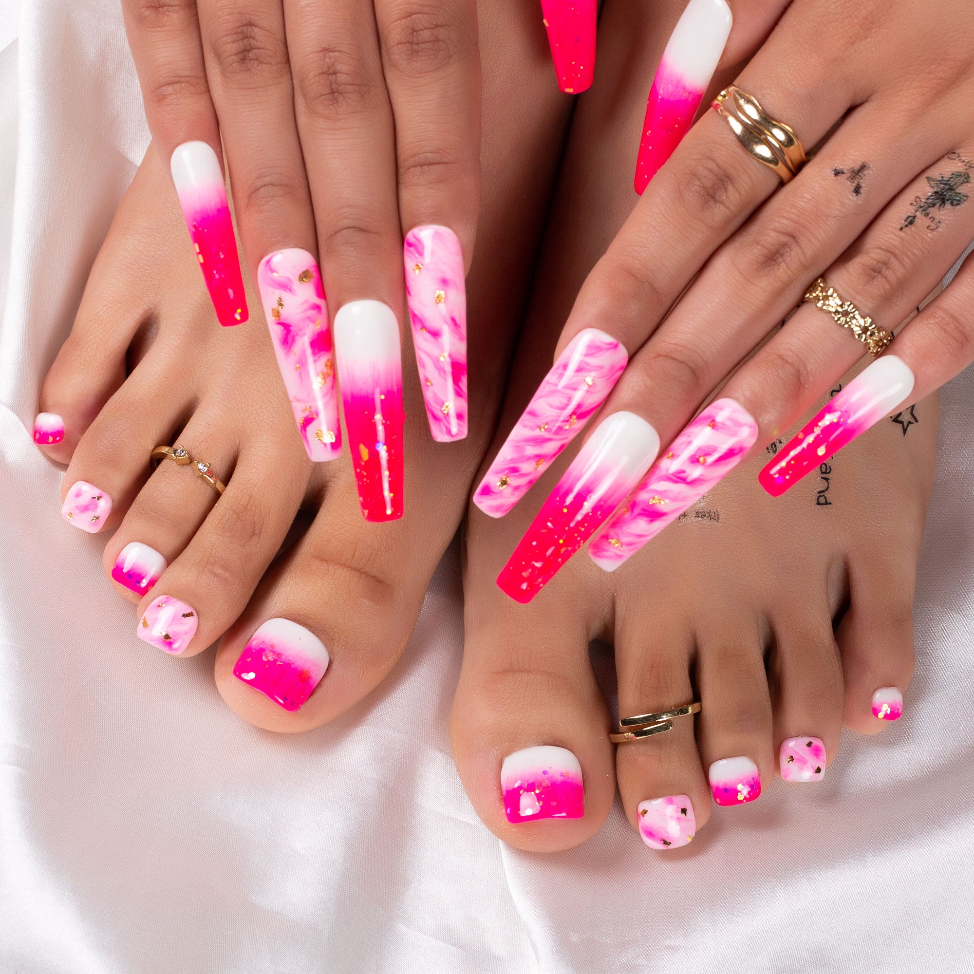 Light in Heart Combo Set Handmade Nails H24+T24