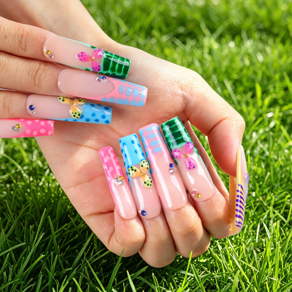 Candy Confetti Handmade Nails H796