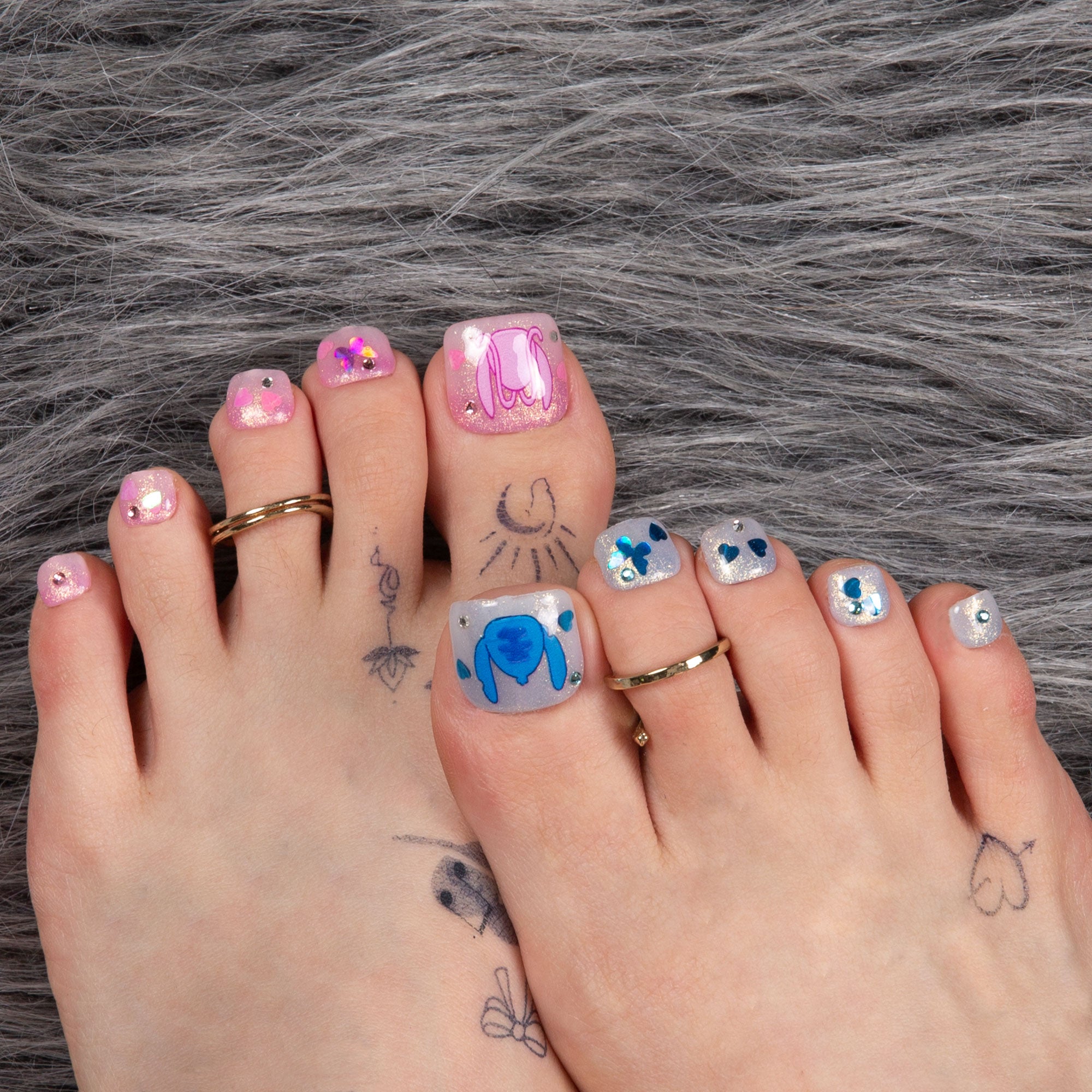 Chic Glitters T346 Toe Nails- 20Pcs Free Size