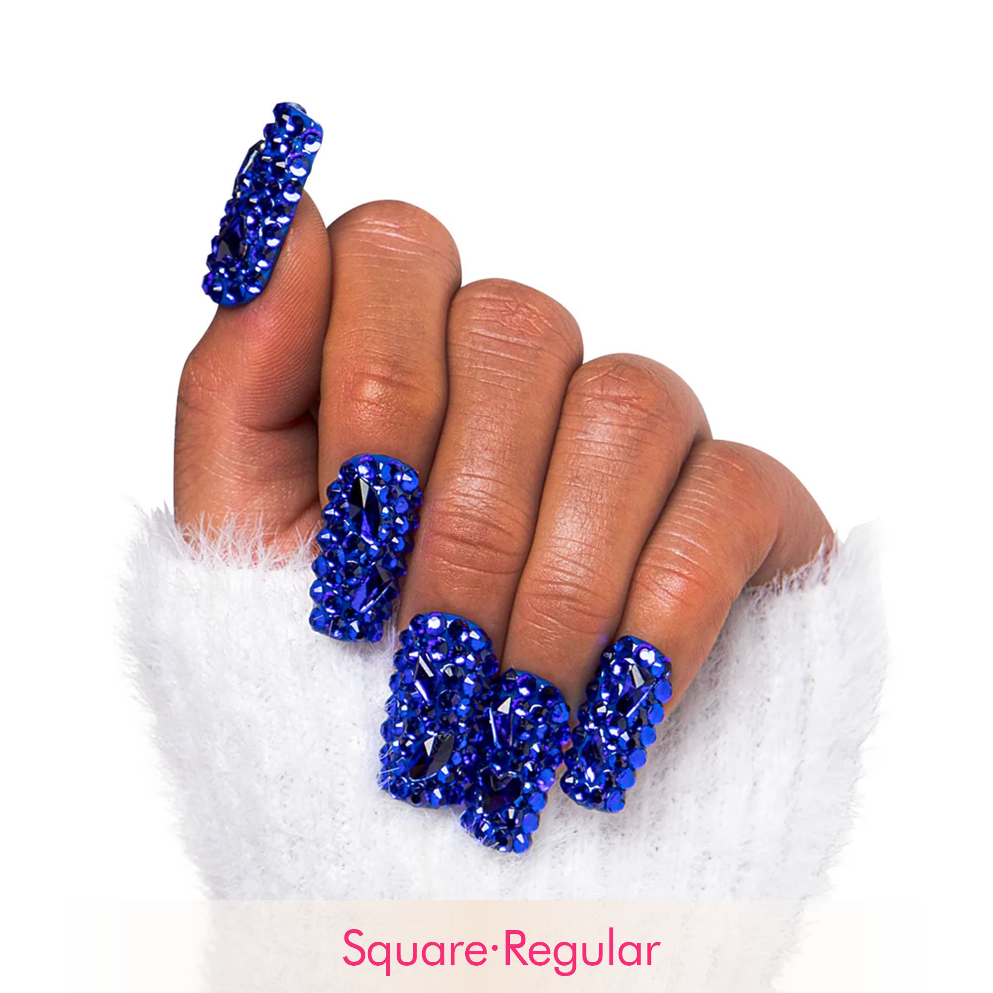 Deep Sea Classic Rhinestone Handmade Nails H75