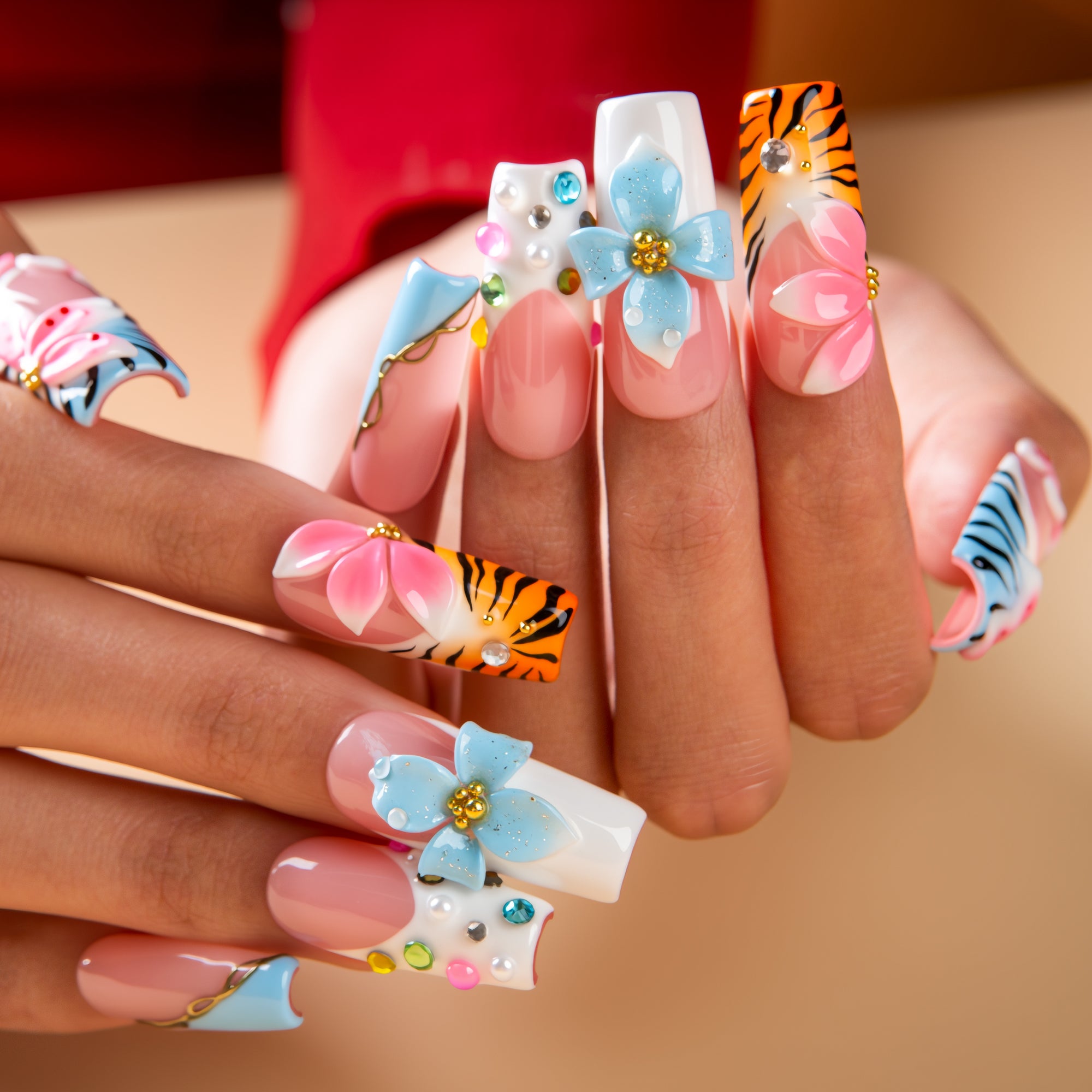 Pastel Garden Handmade Nails H768