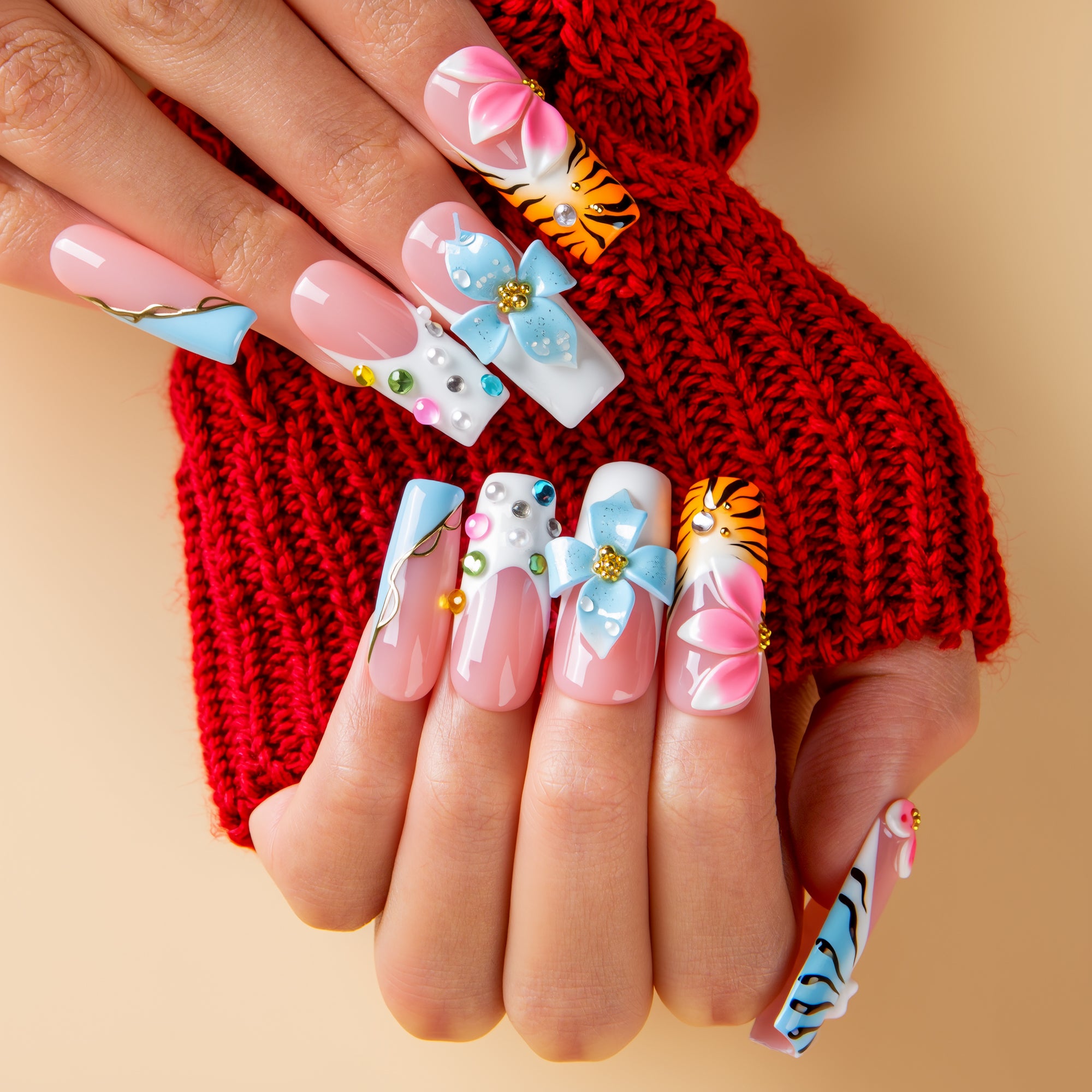 Pastel Garden Handmade Nails H768