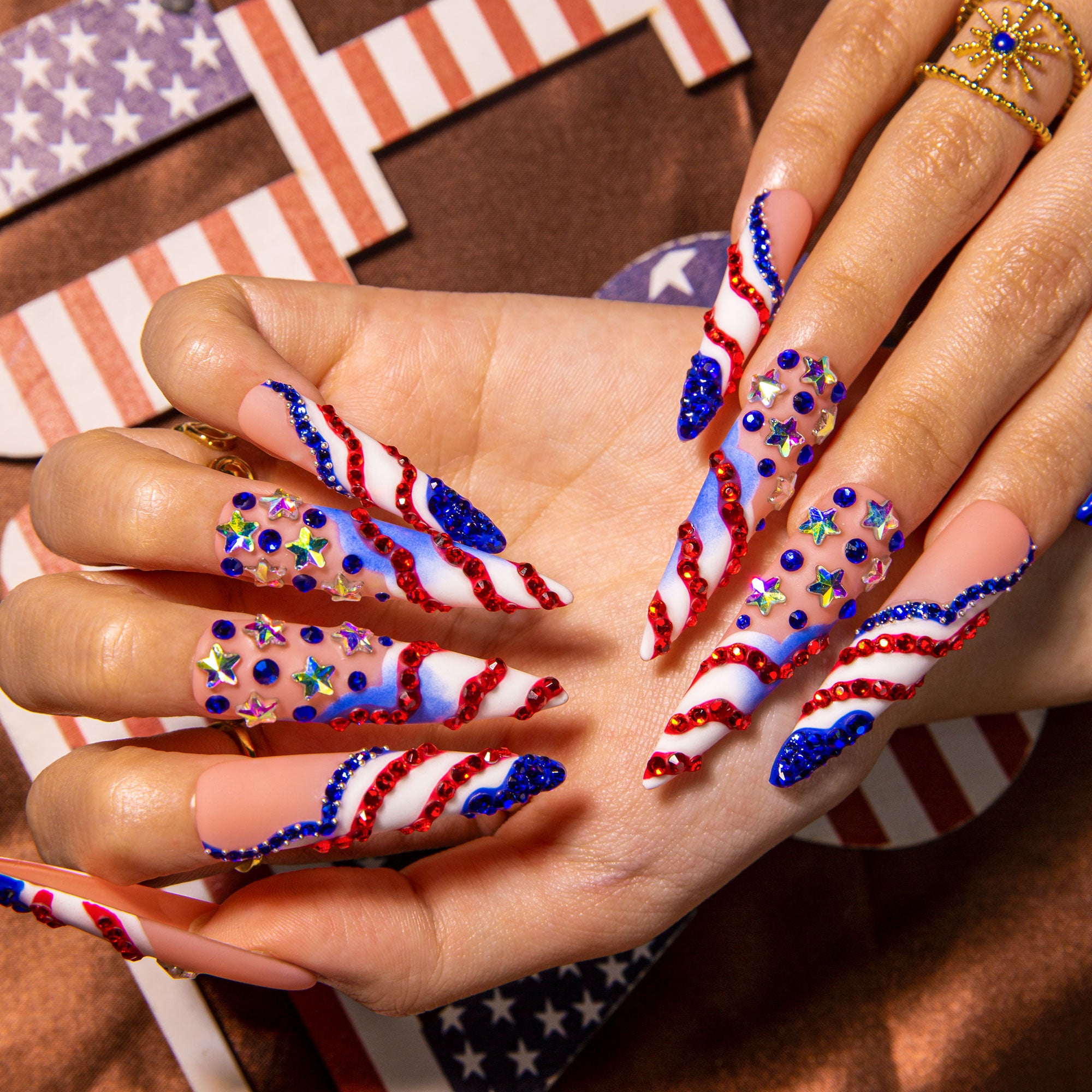 Drippin’ in Freedom Handmade Nails H601