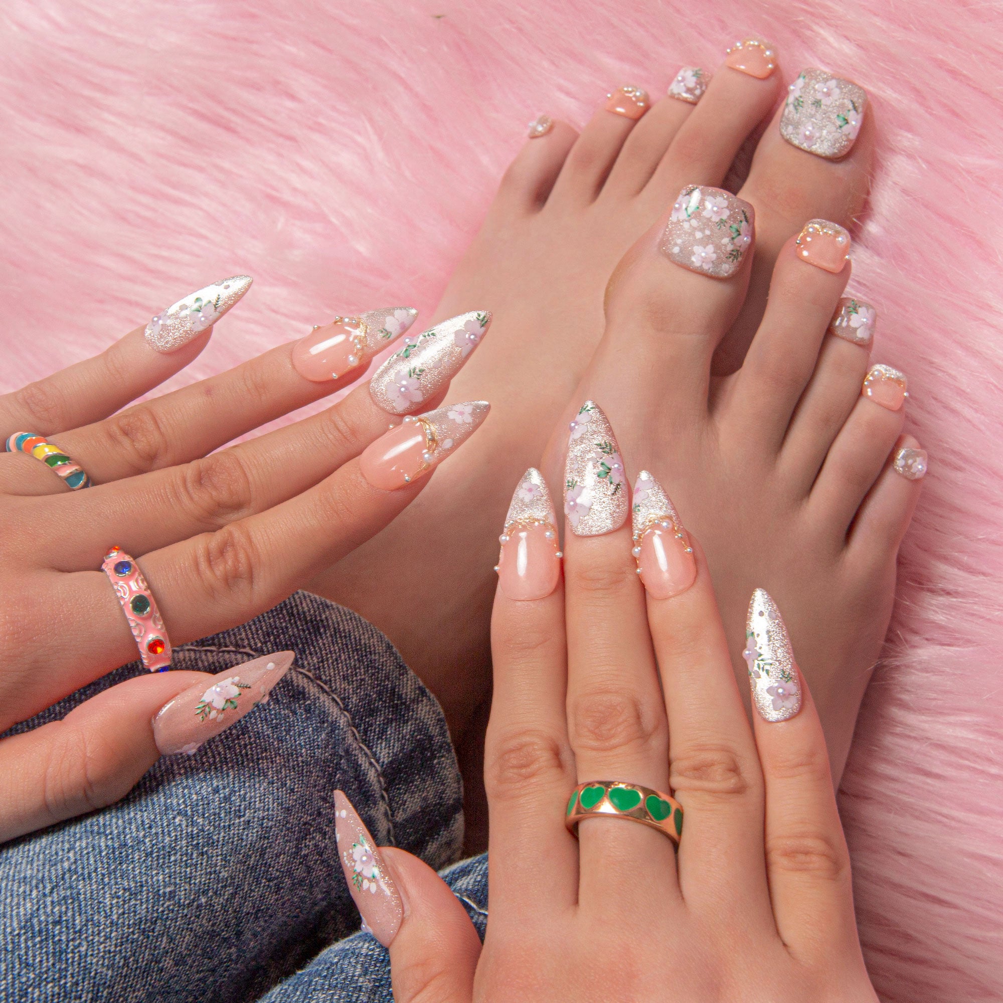 Petals Daydream Combo Set Handmade Nails H437+T437