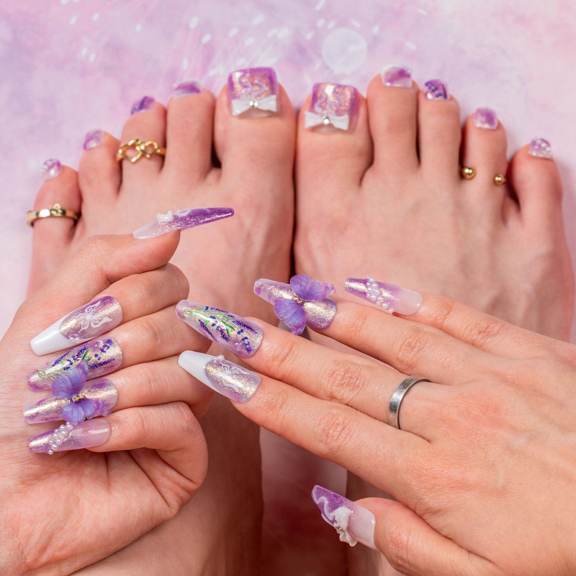 Butterfly Spell Combo Set Handmade Nails H461+T461