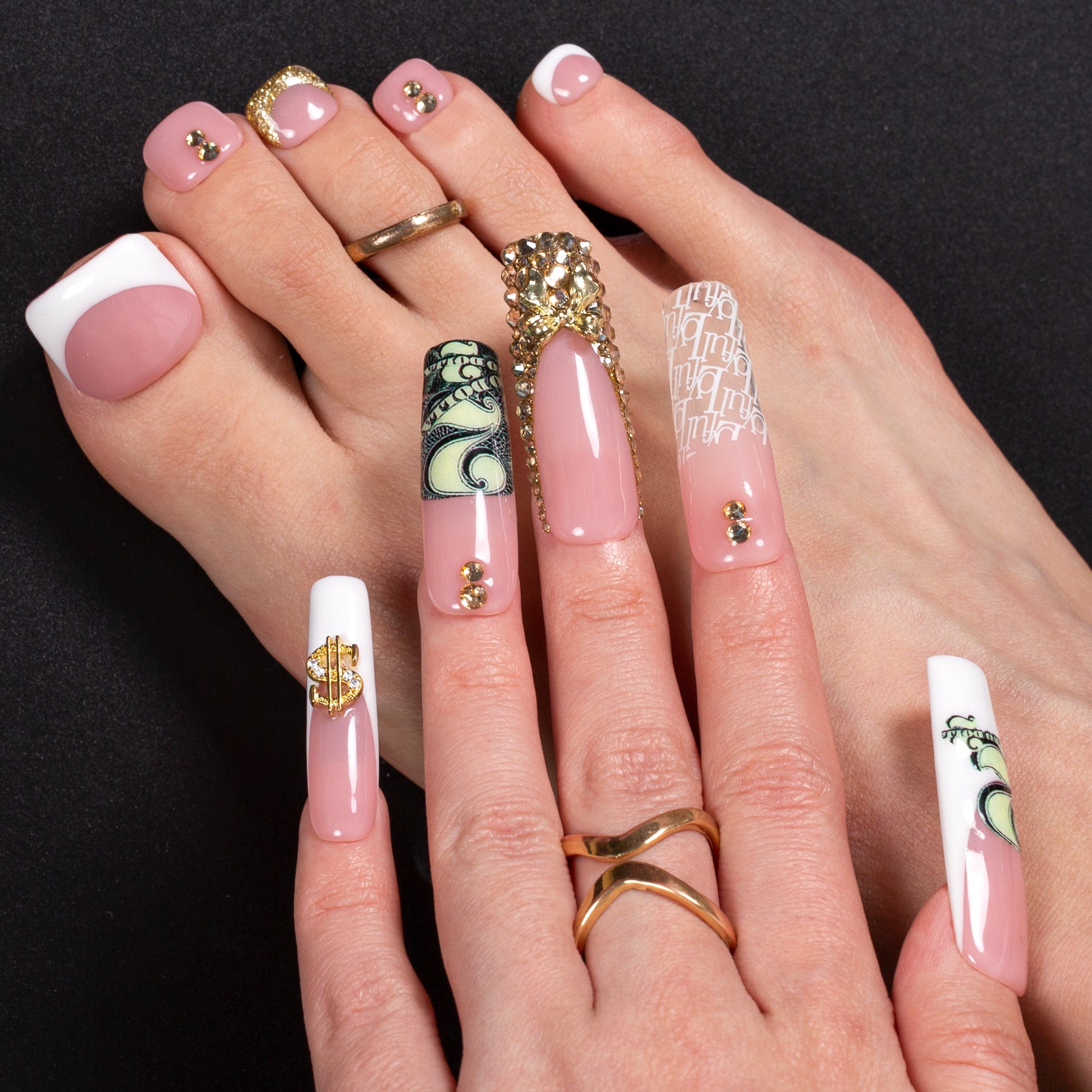 Lustre of Fortune Combo Set Handmade Nails H669+T669