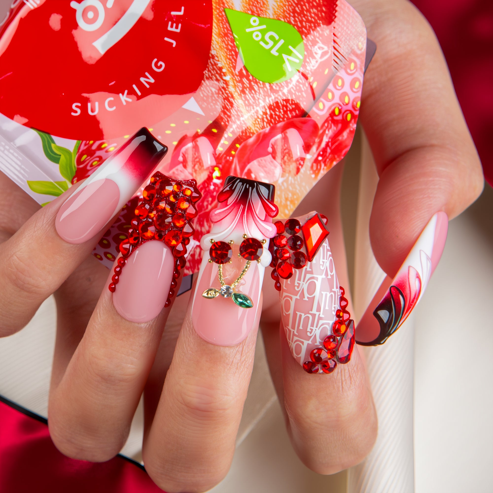 Cherry Obsession Handmade Nails H759
