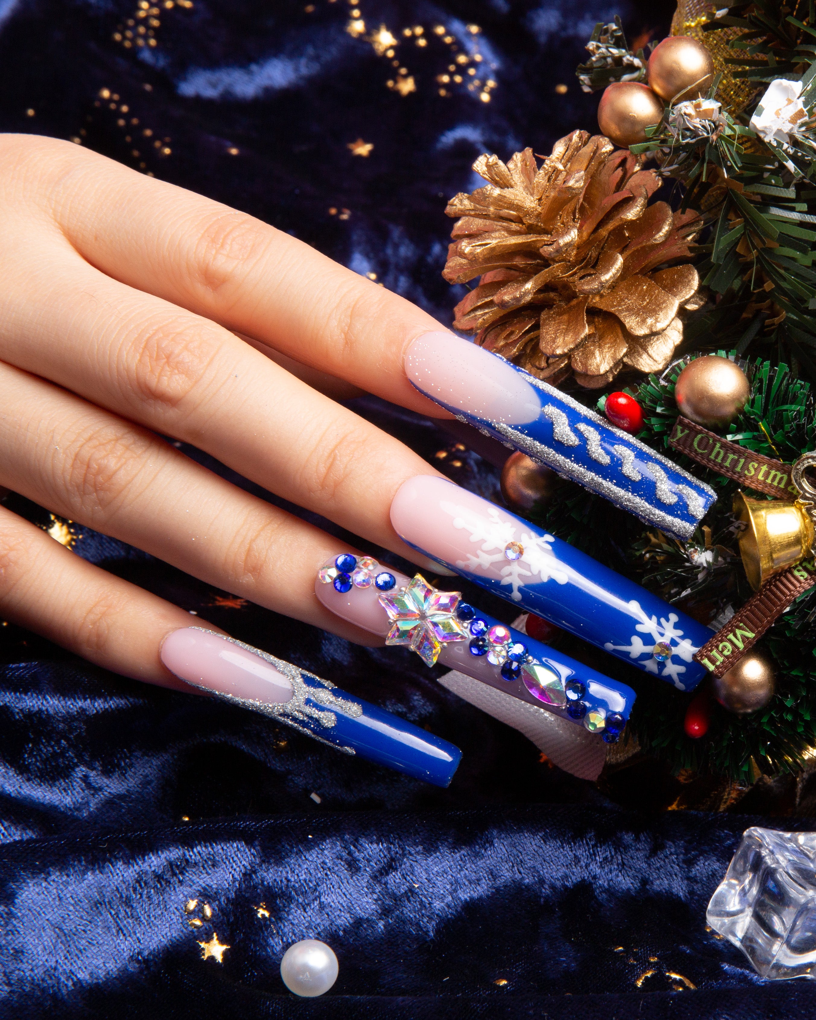snow waltz press on nails