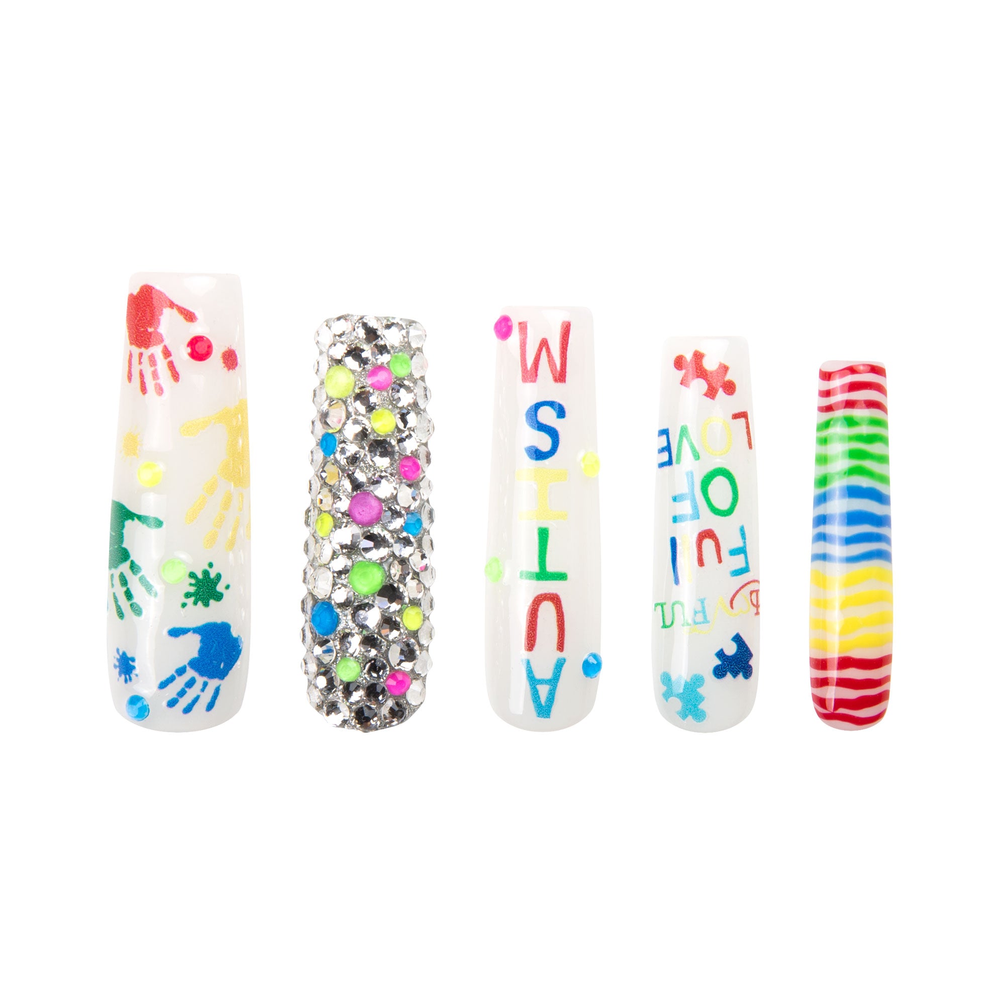 A Spectrum Full of love Handmade Nails H457