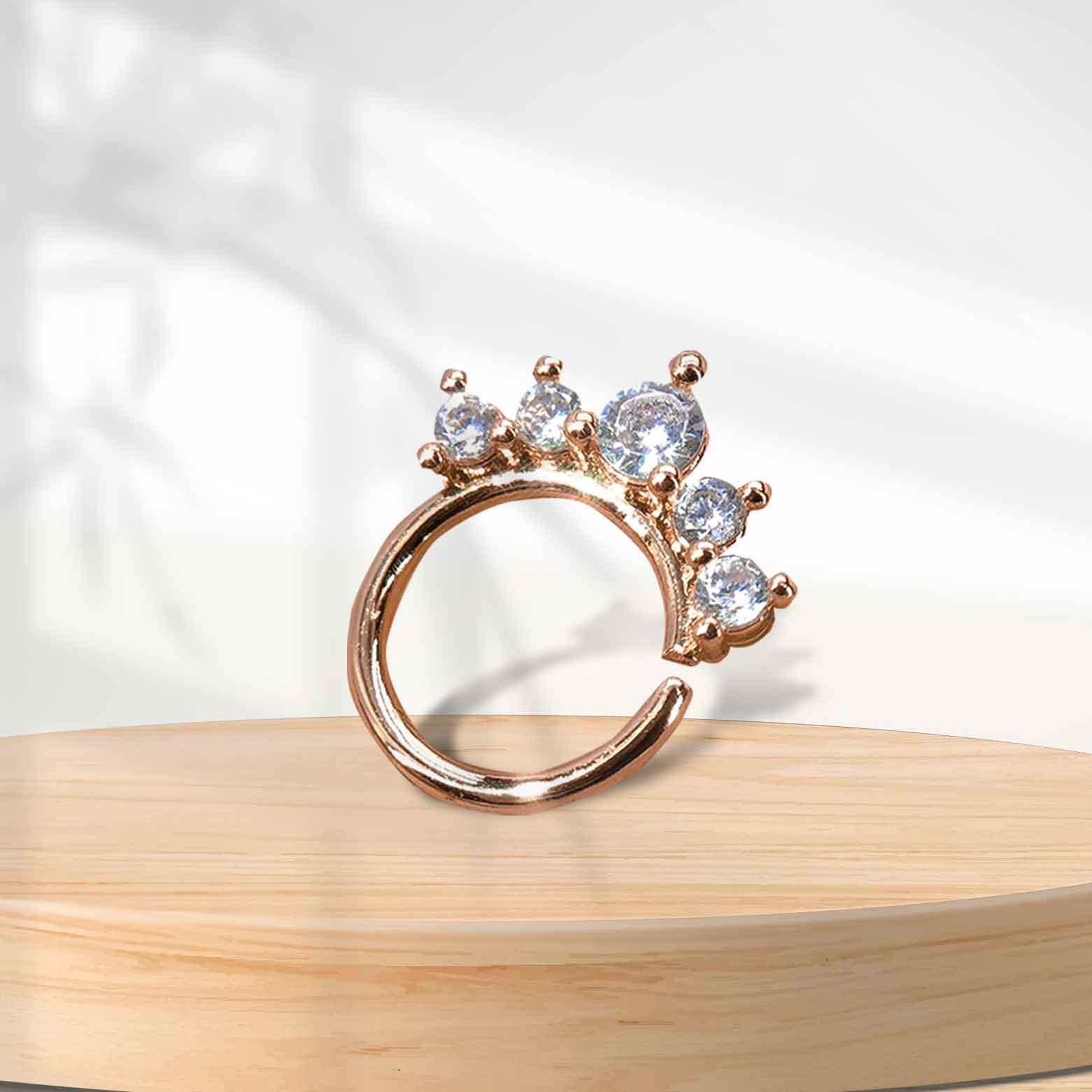 Nose Ring - Rhodium plated Zirconia - RTS