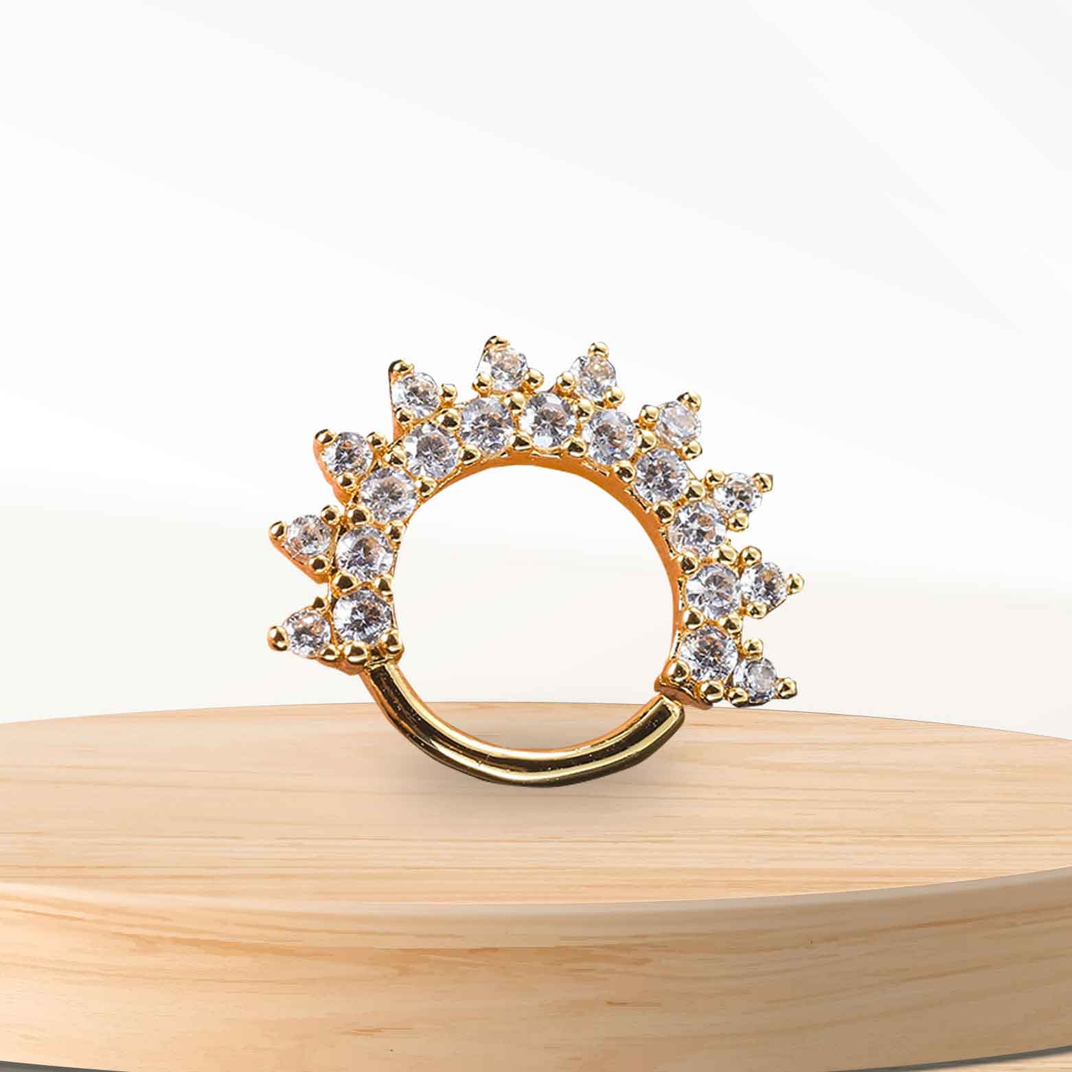 Nose Ring - Rhodium plated Zirconia - RTS