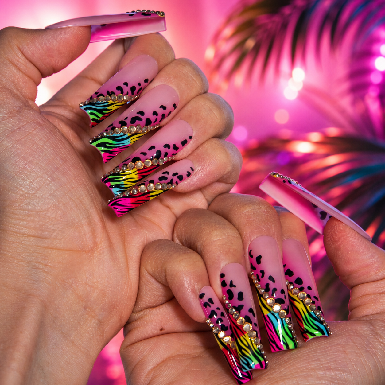Neon Safari Handmade Nails H868