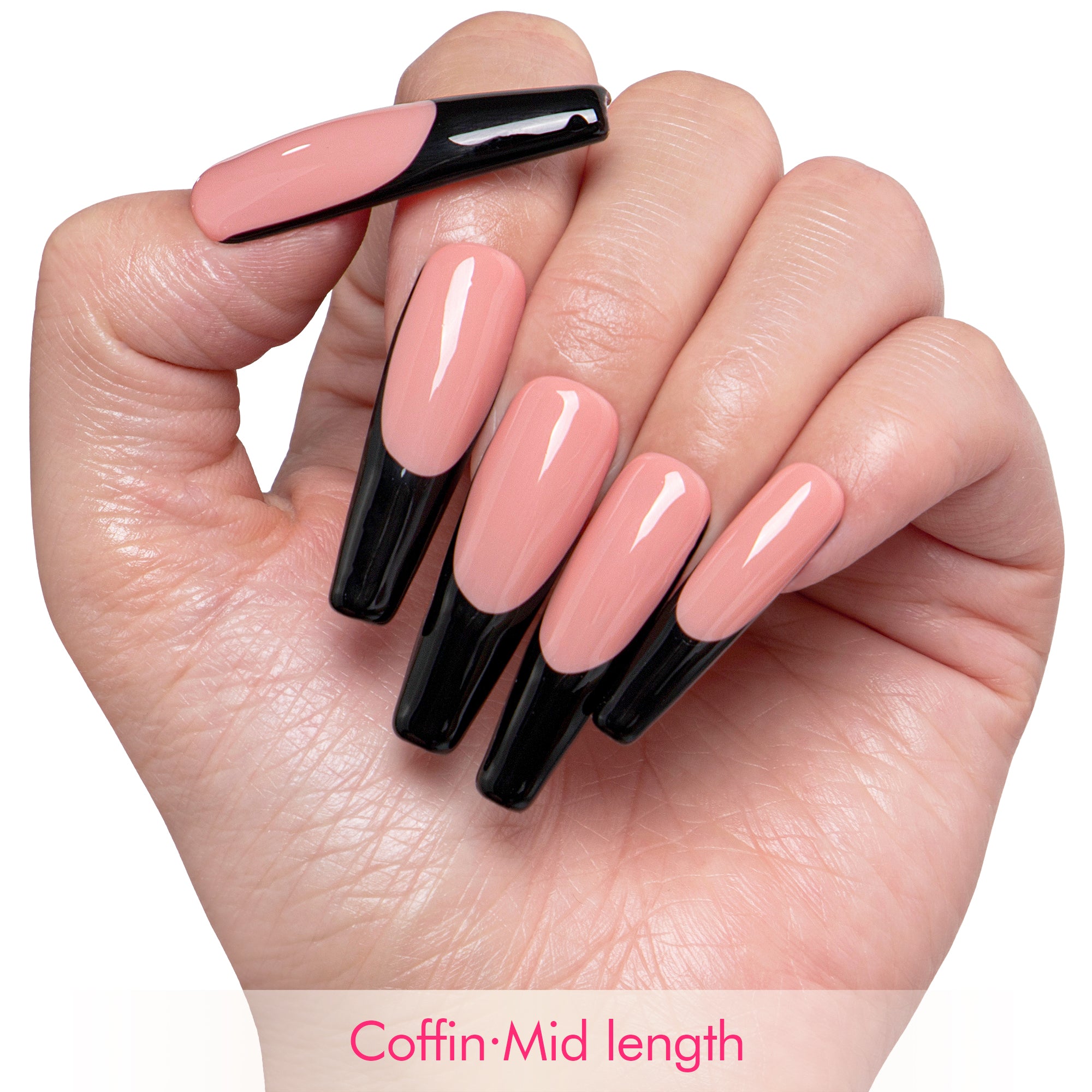 Black tie Affair Handmade Nails F014