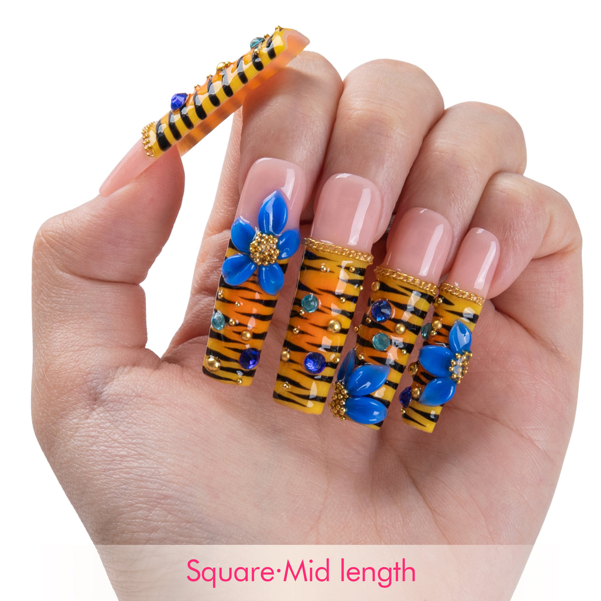 Sapphire Safari Handmade Nails H1004