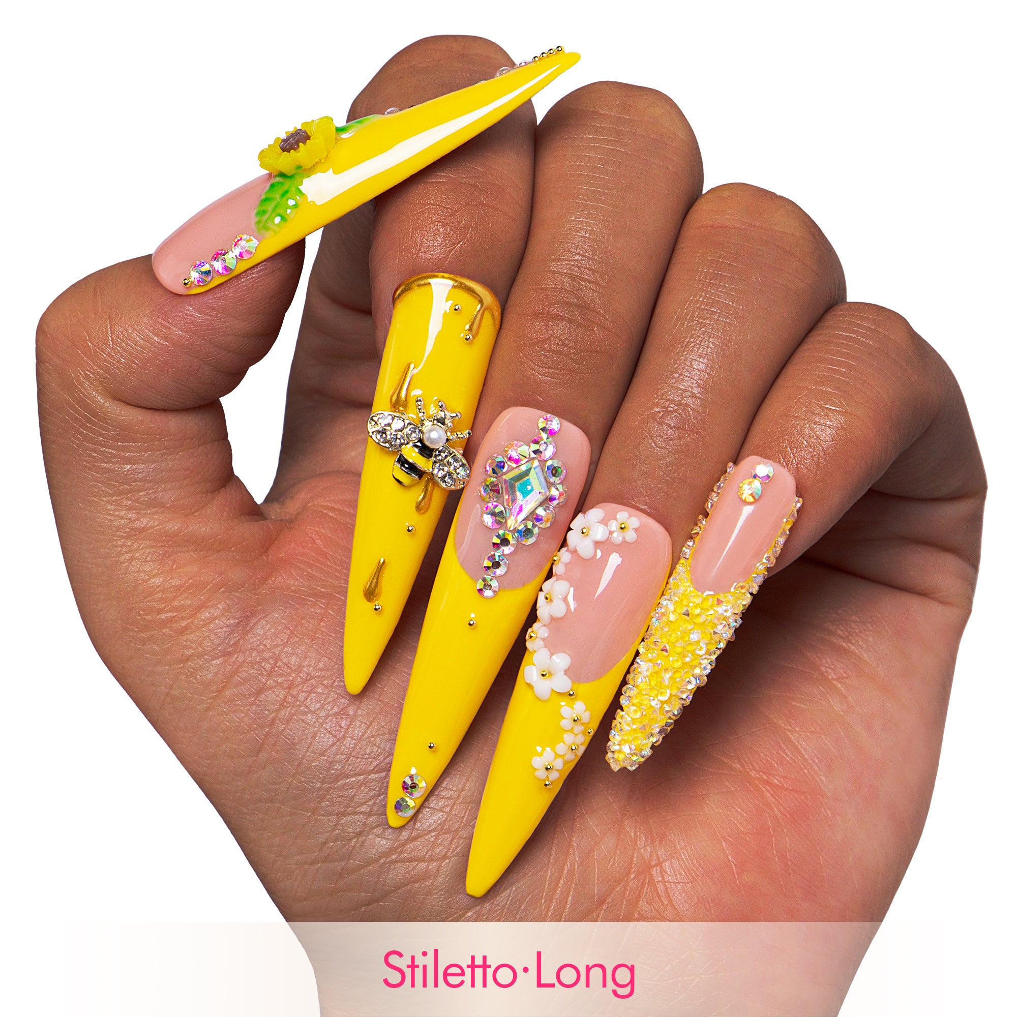 Honey Bee Yellow Handmade Nails H101