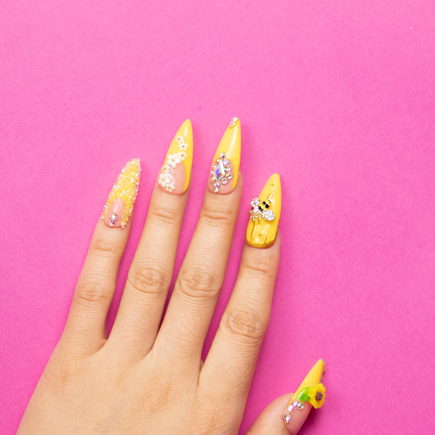 Honey Bee Yellow Press-On Nails - Lovful