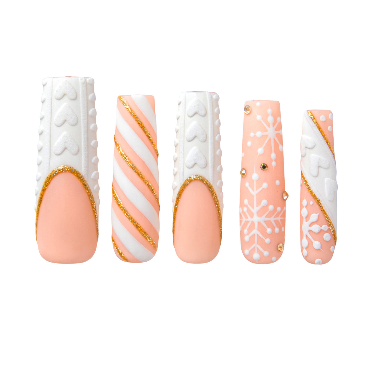 Sweet Snowflake Handmade Nails H1028