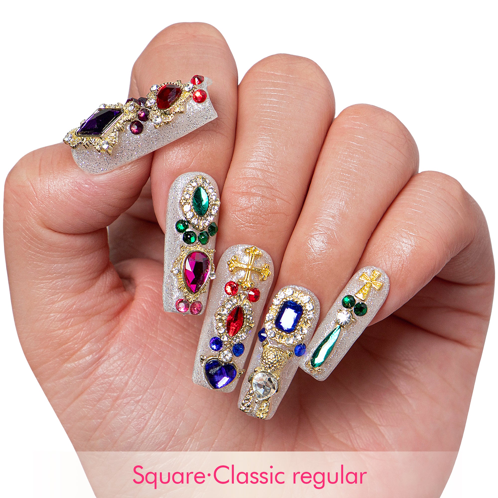 Treasure Trove Rhinestone Handmade Nails H103