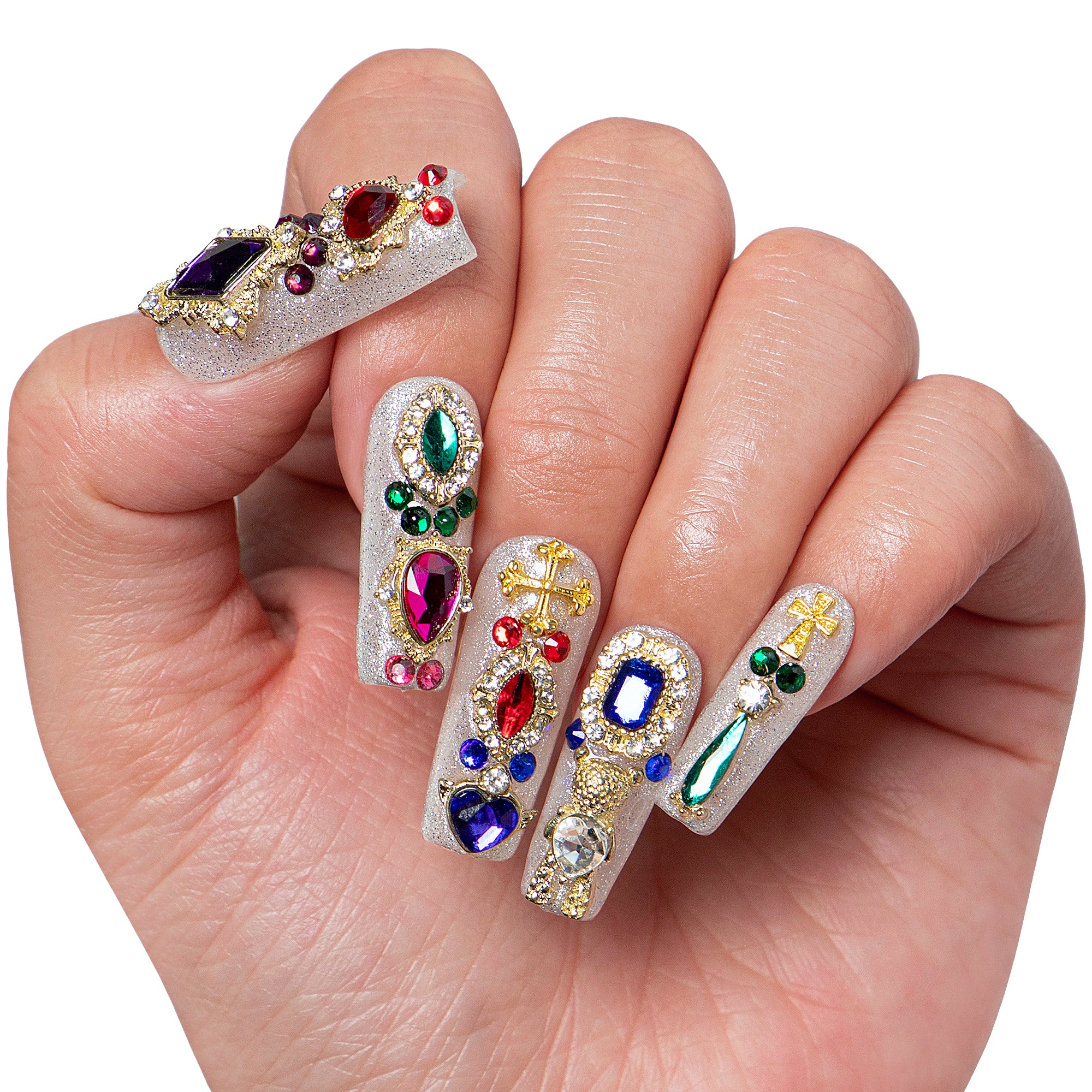 Treasure Trove Rhinestone Handmade Nails H103