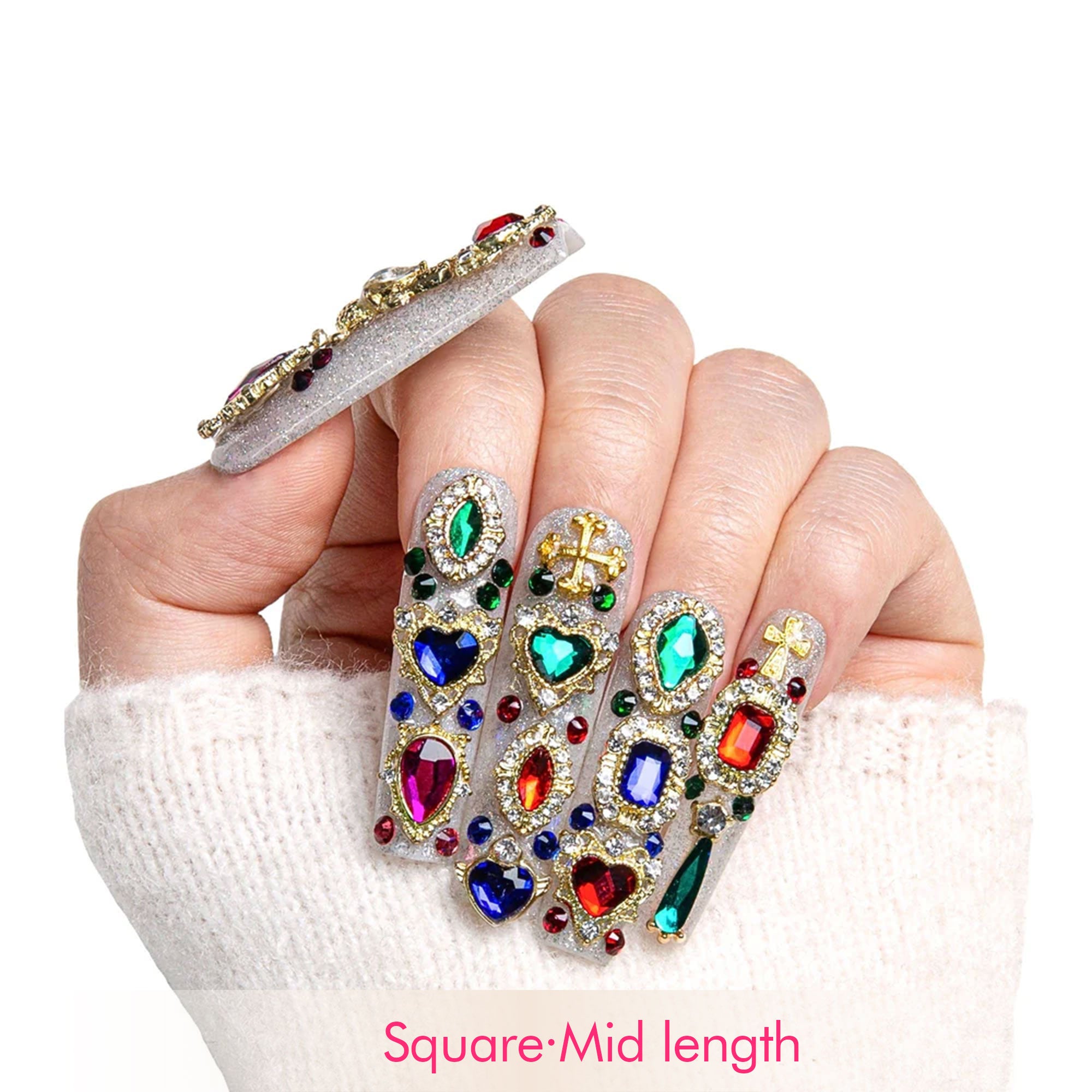 Treasure Trove Rhinestone Handmade Nails H103